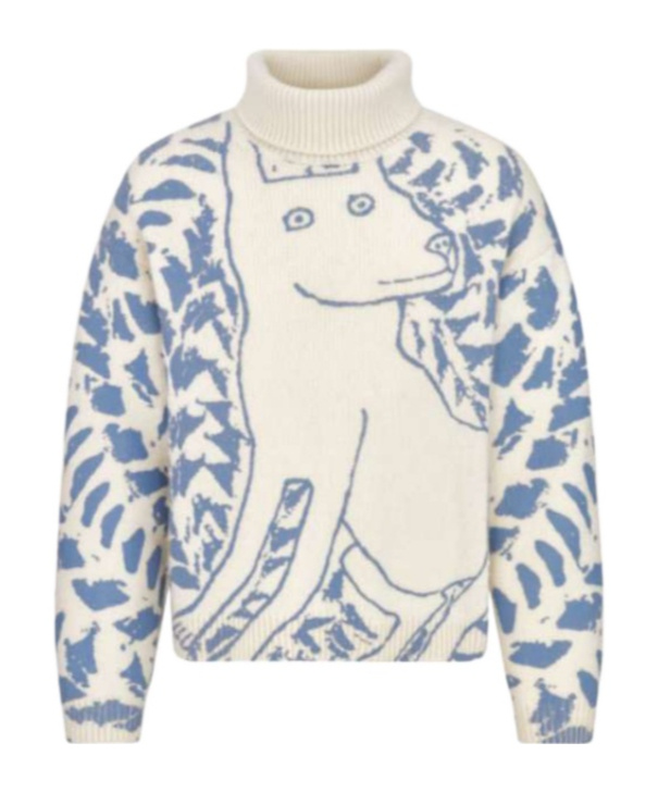Dior Wool Turtleneck Sweater In White