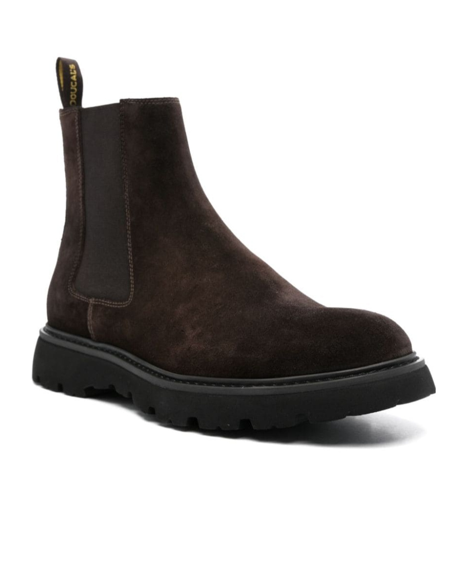 Doucal's Ankle Boots With Smooth Cow Leather In Blue