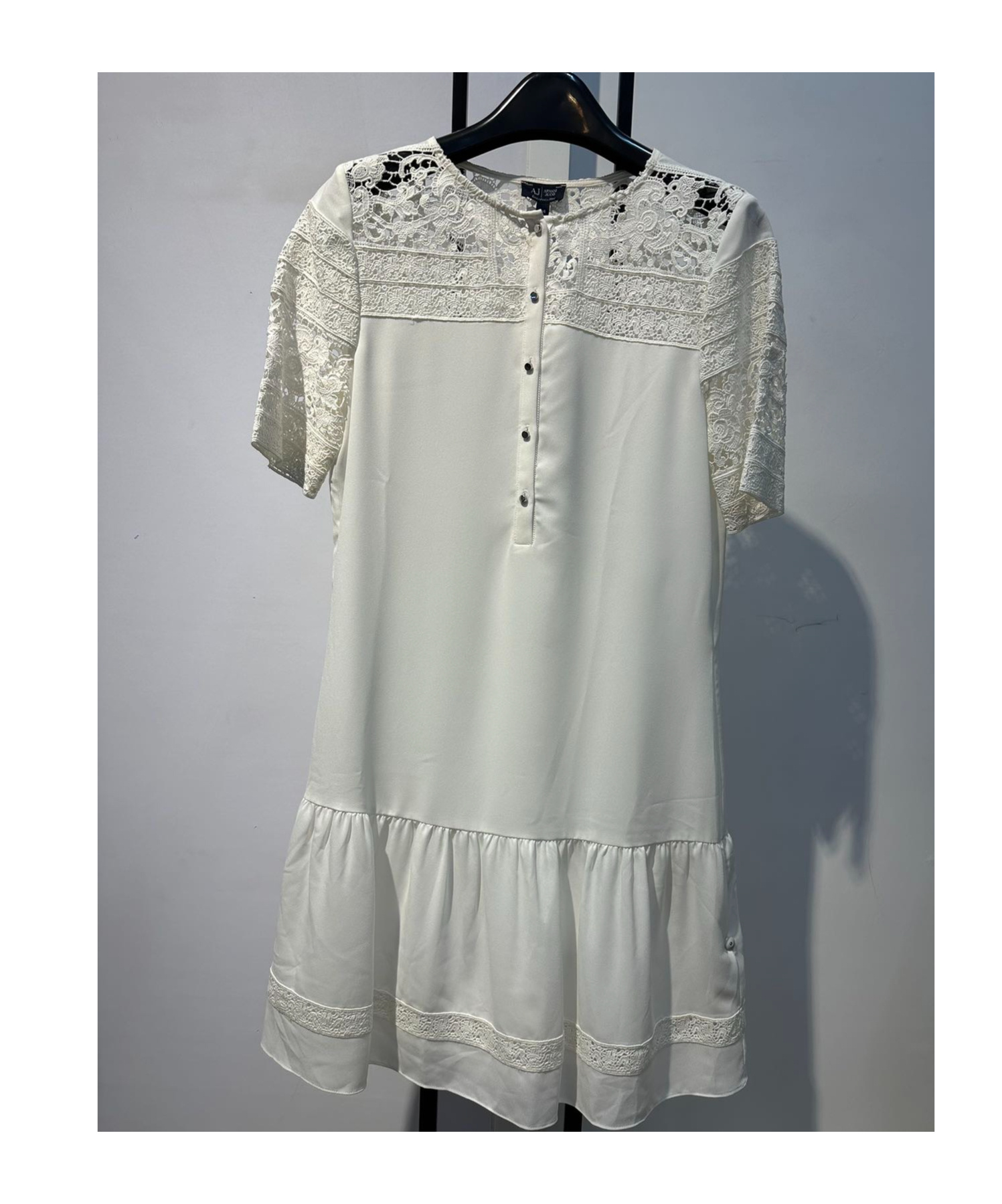 Shop Armani Jeans Round-collar Short-sleeve Dress In Gray