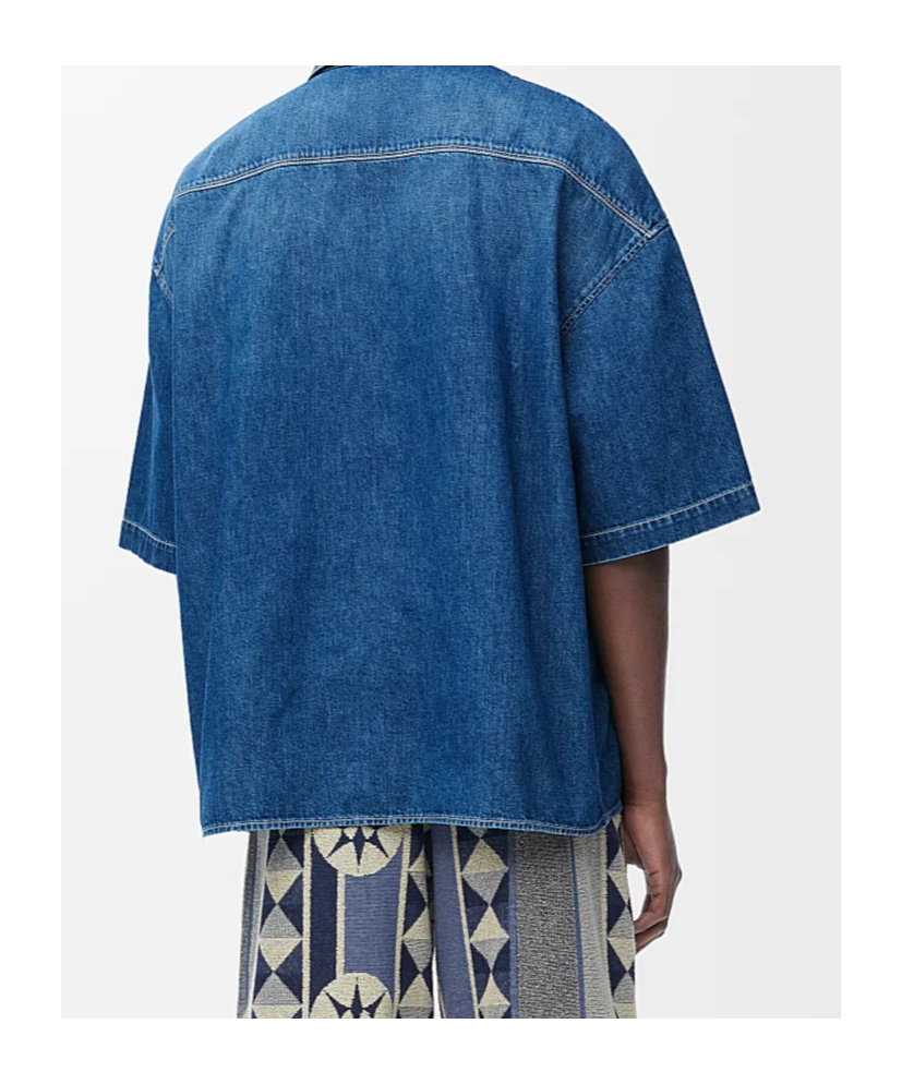 Loewe Short Sleeve Shirt In Light Blue
