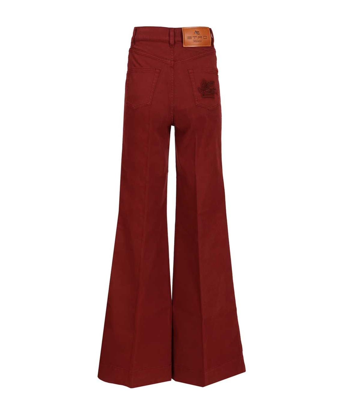 Etro Button-down Wide-leg Jeans In Burgundy