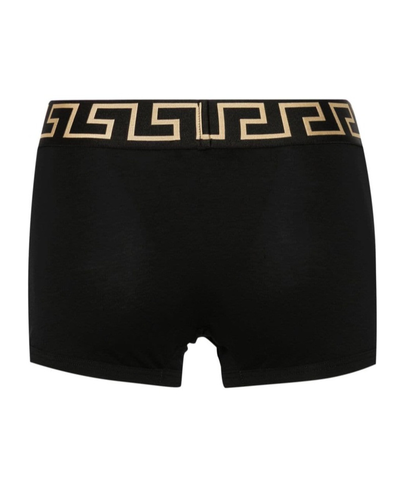Versace Black Briefs With Elastic Waist With Medusa Print In Black
