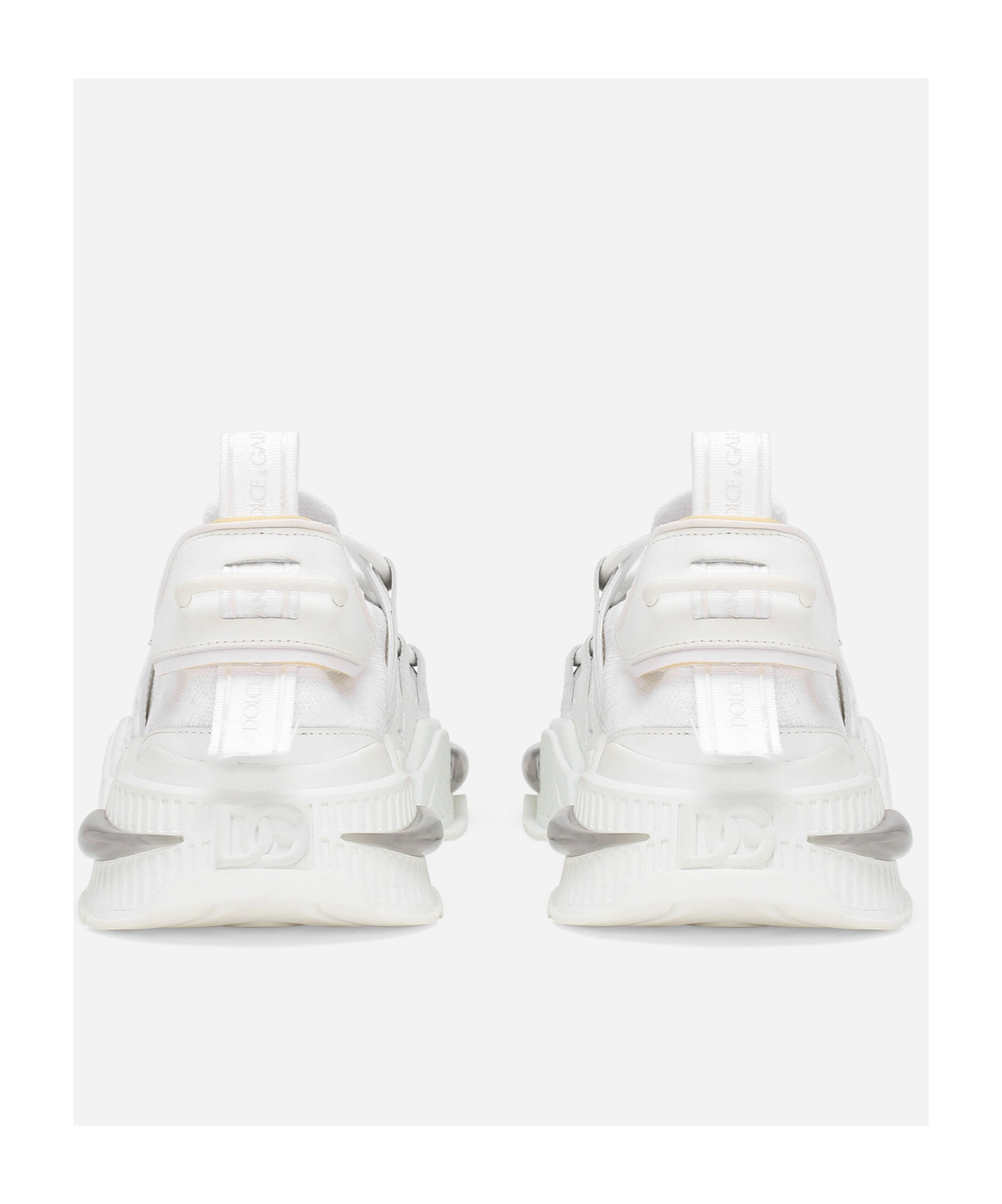 Dolce & Gabbana White Sneakers With Modern Silhouette And Unique Lacing System In White