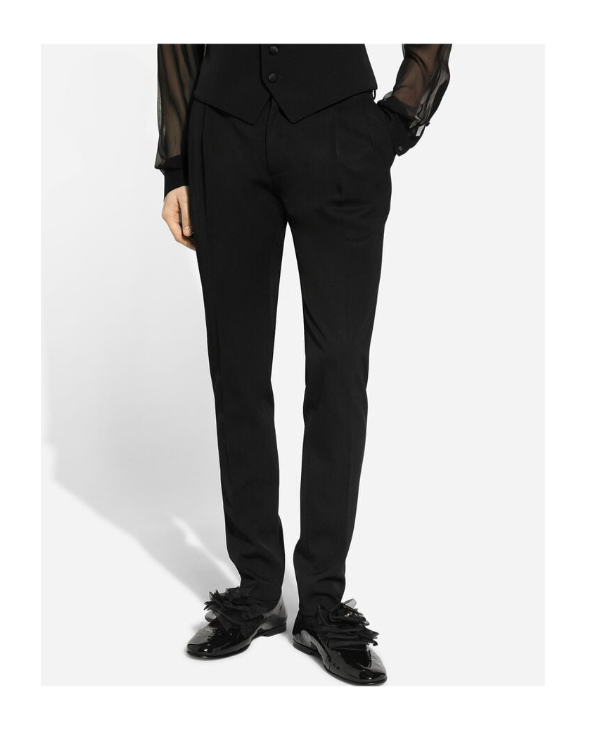 Dolce & Gabbana Men's Wool Trousers In Black