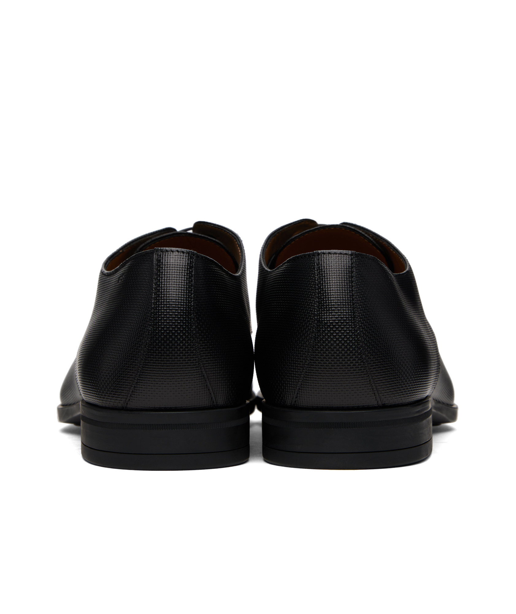 Hugo Boss Colby Mens Leather Derby Shoes With Embossed Logo Nos Uk8 Eu42 In Black