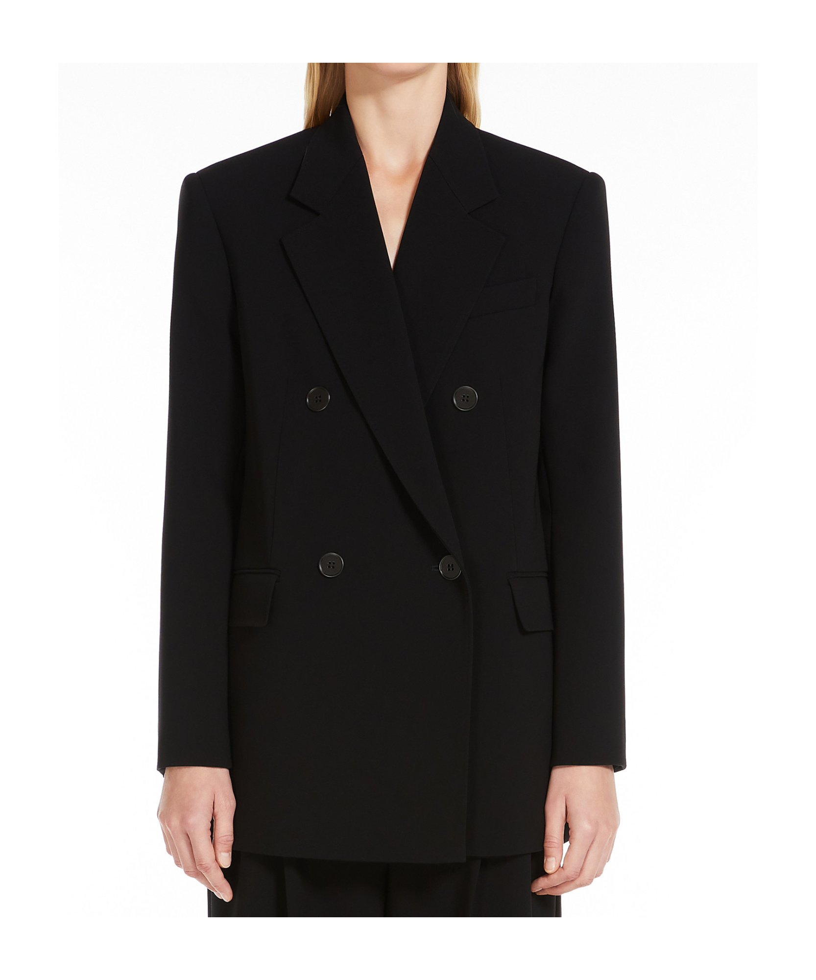 Max Mara Double-breasted Blazer In Black