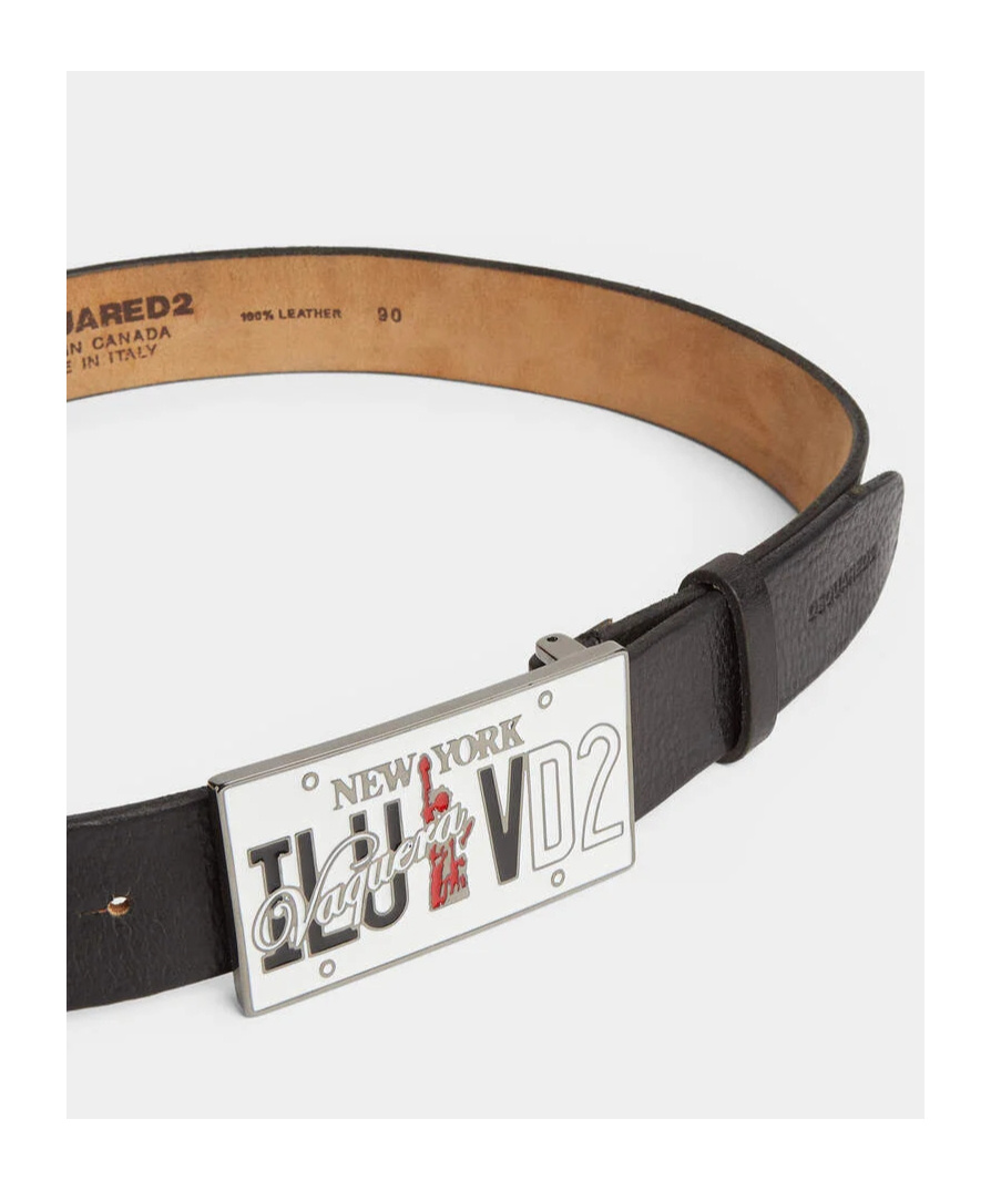Dsquared2 Logo-buckle Leather Belt In Black
