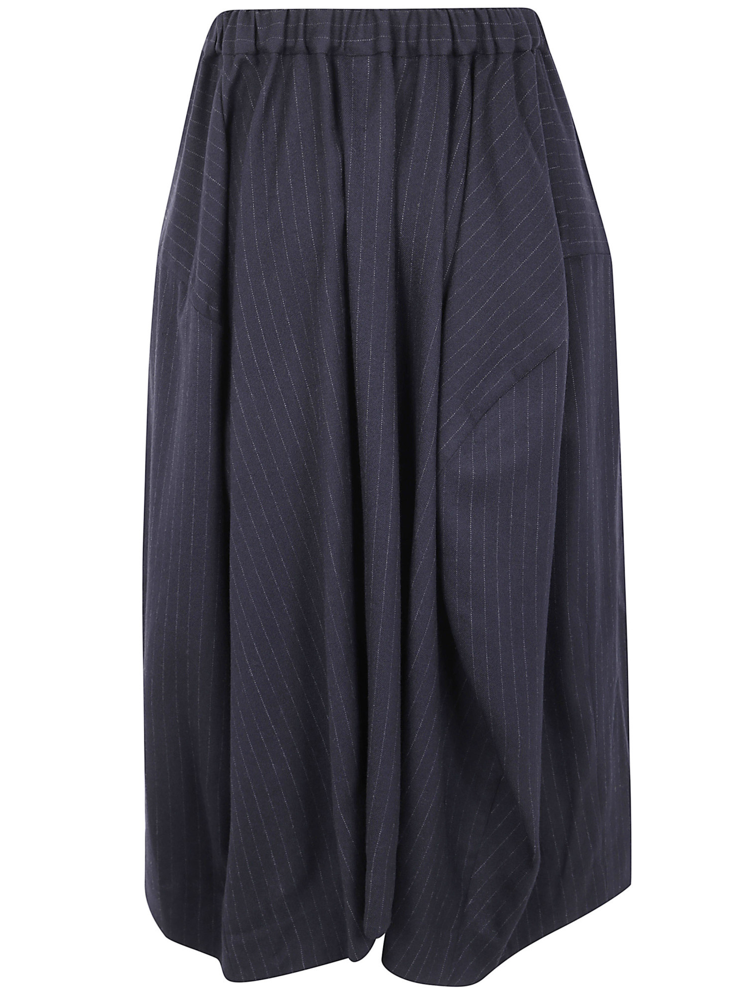Comme Des Garçons Tailored Midi Skirt Featuring Side Pockets In Black