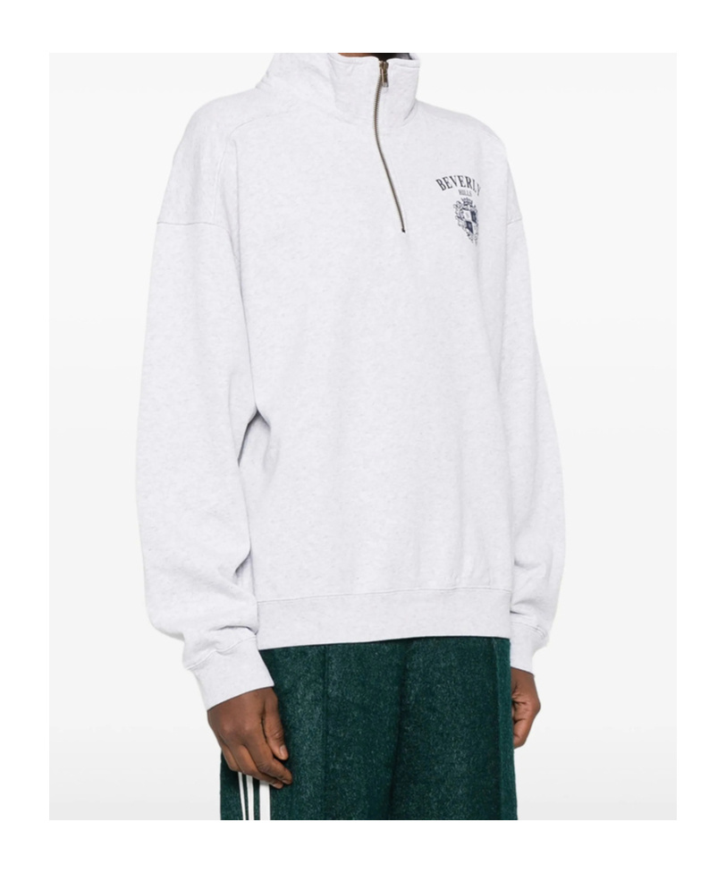 Sporty And Rich Quarter-zip Pinted Sweatshirt In Multi