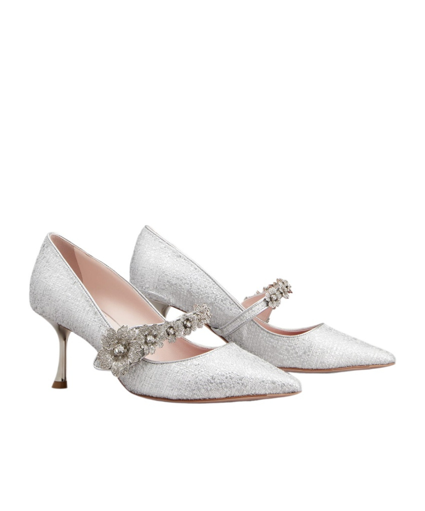 Roger Vivier Logo High Heels In White