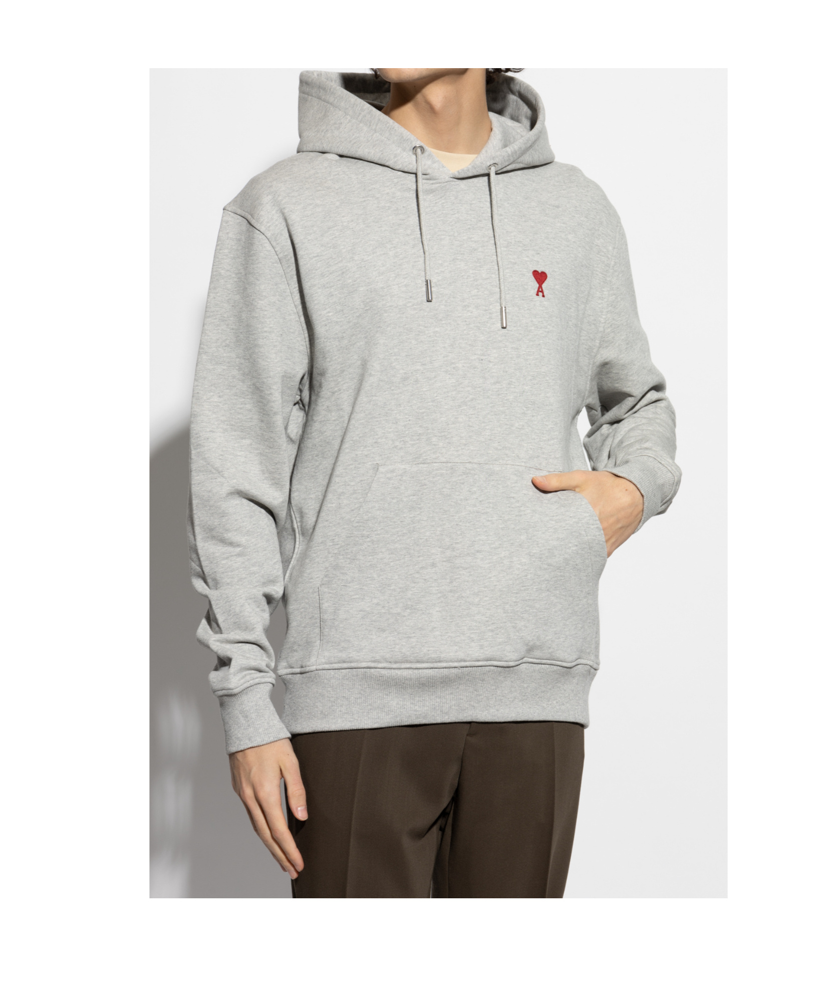 Ami Alexandre Mattiussi Long-sleeved Hooded Hoodie In White