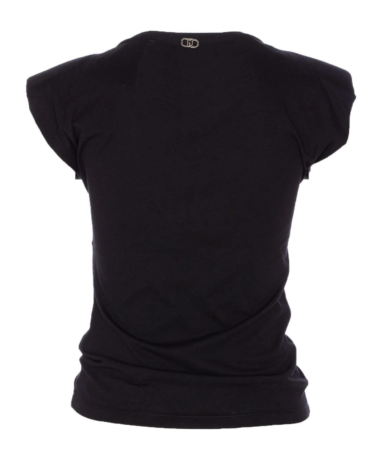 Liu •jo Crystal Embellished Cap Sleeve Ruched Top In Black
