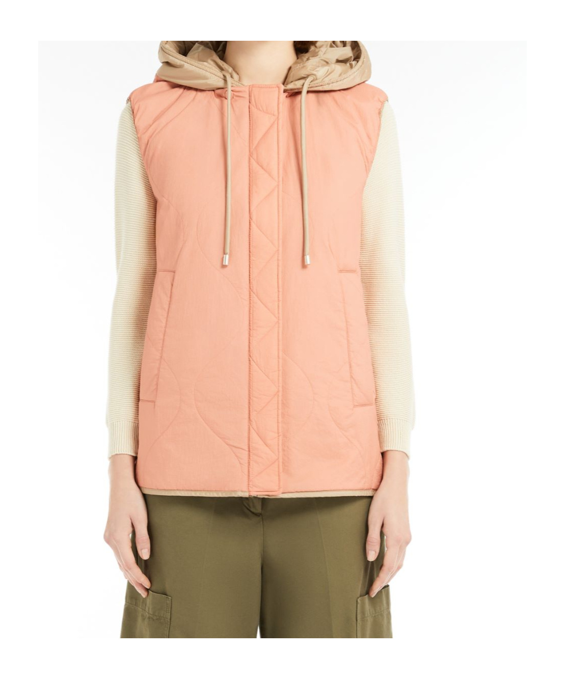 Weekend Max Mara Double-sided Vest In Nude