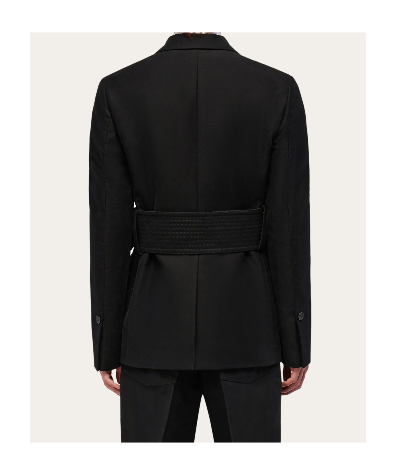 Ferragamo Wide-belt Suit Coat In Black
