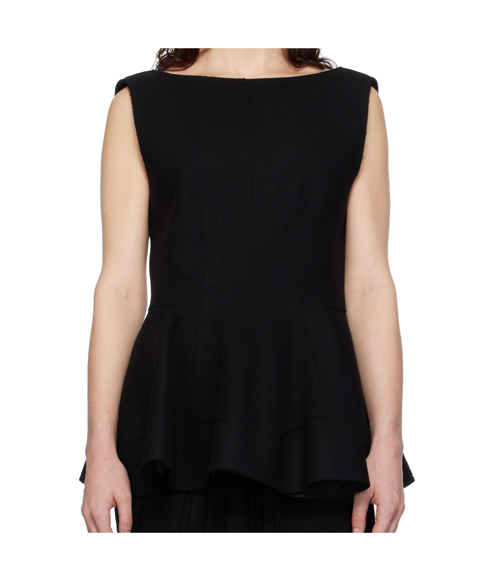 LANVIN RUFFLED SLEEVELESS TOP 