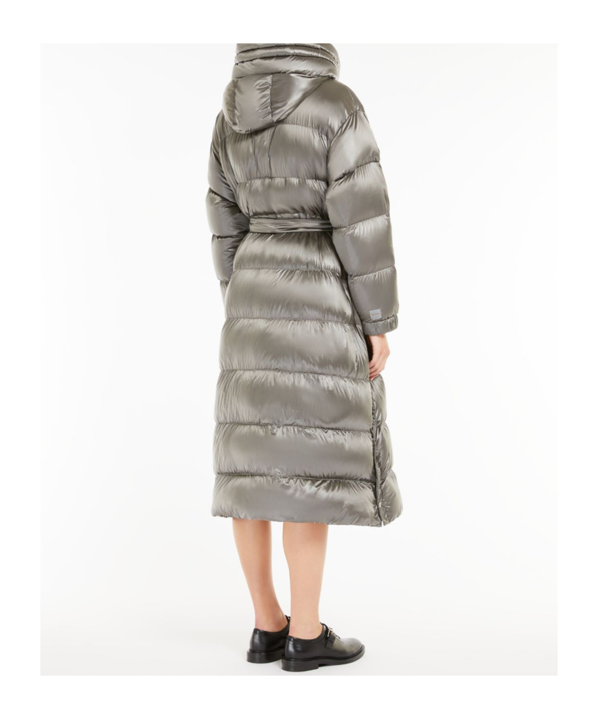 Max Mara Long-sleeved Down Jacket In Gray