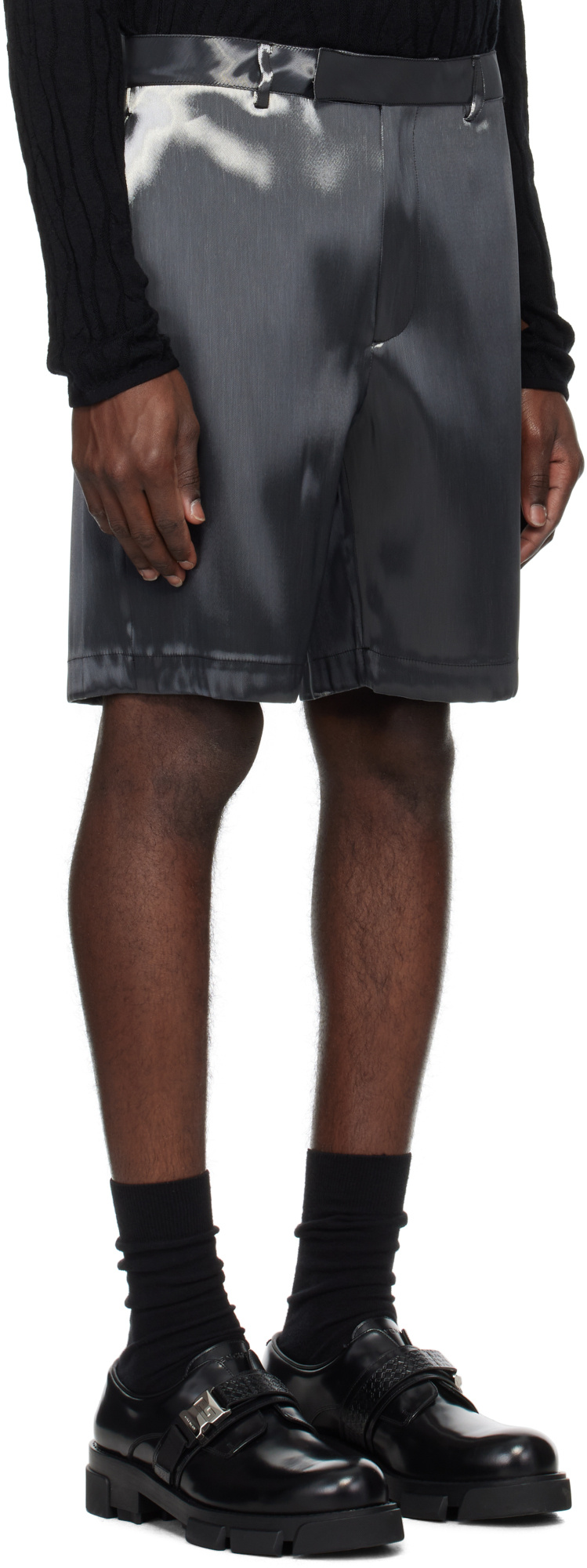 Heliot Emil Belt Loop Shorts In Gray L