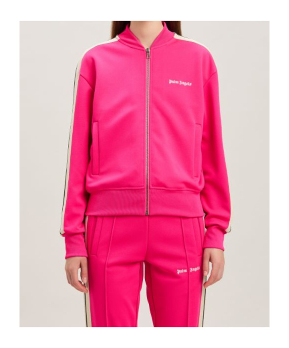 Palm Angels Logo Embroidered Track Jacket In Pink
