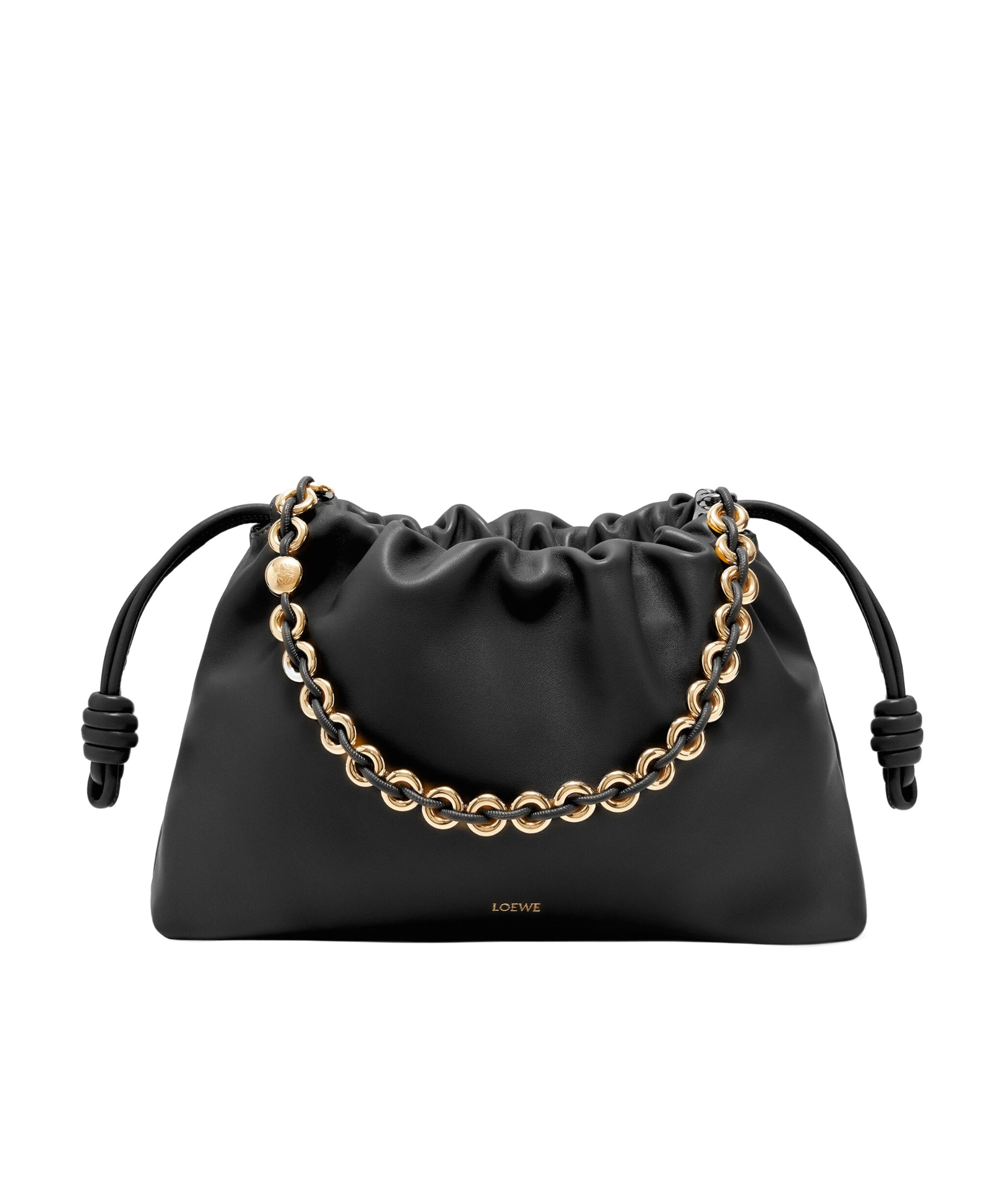 Loewe Flamenco Shoulder Bag In Smooth Leather In Black