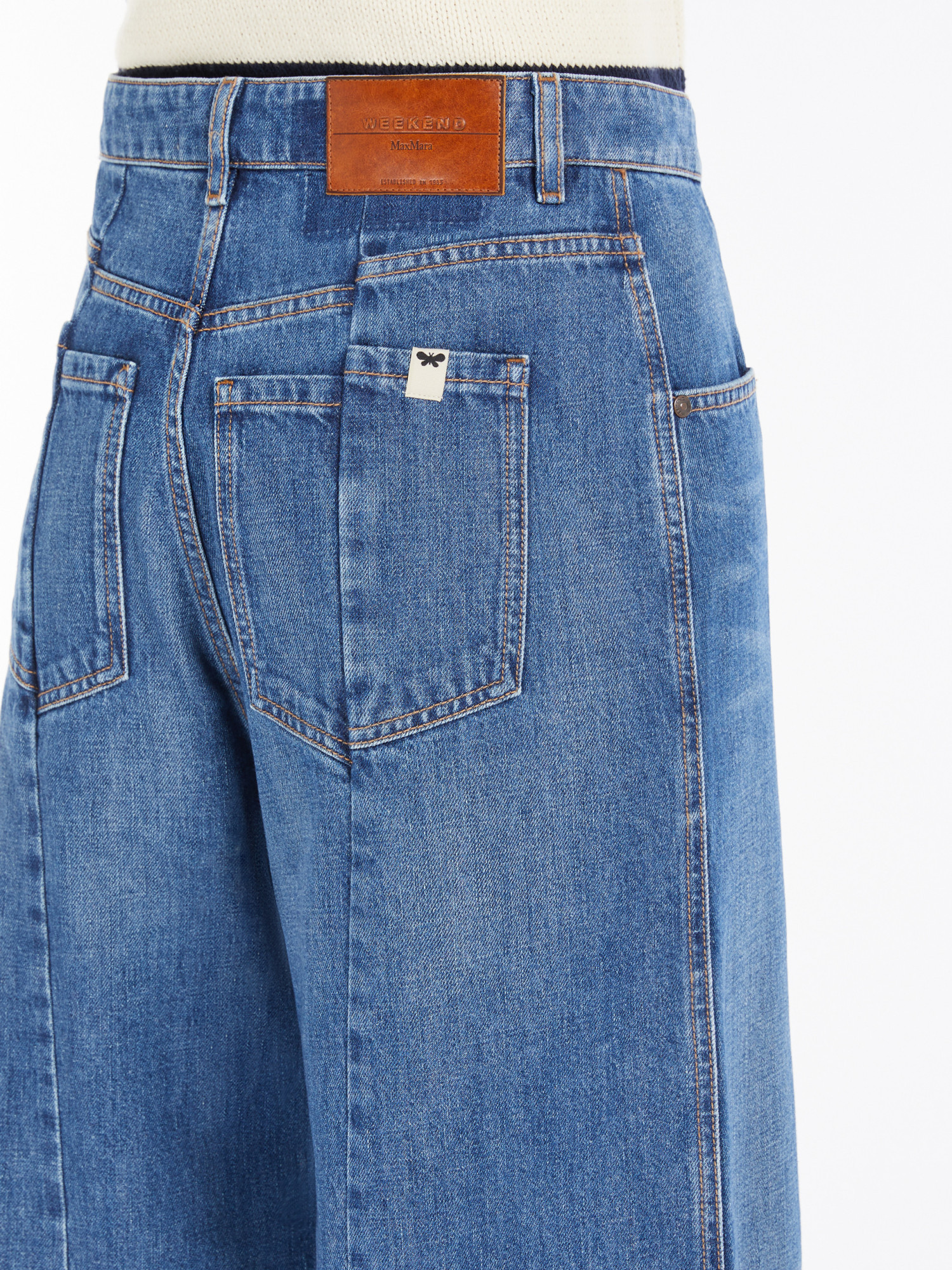 WEEKEND MAX MARA COTTON DENIM WIDE JEANS