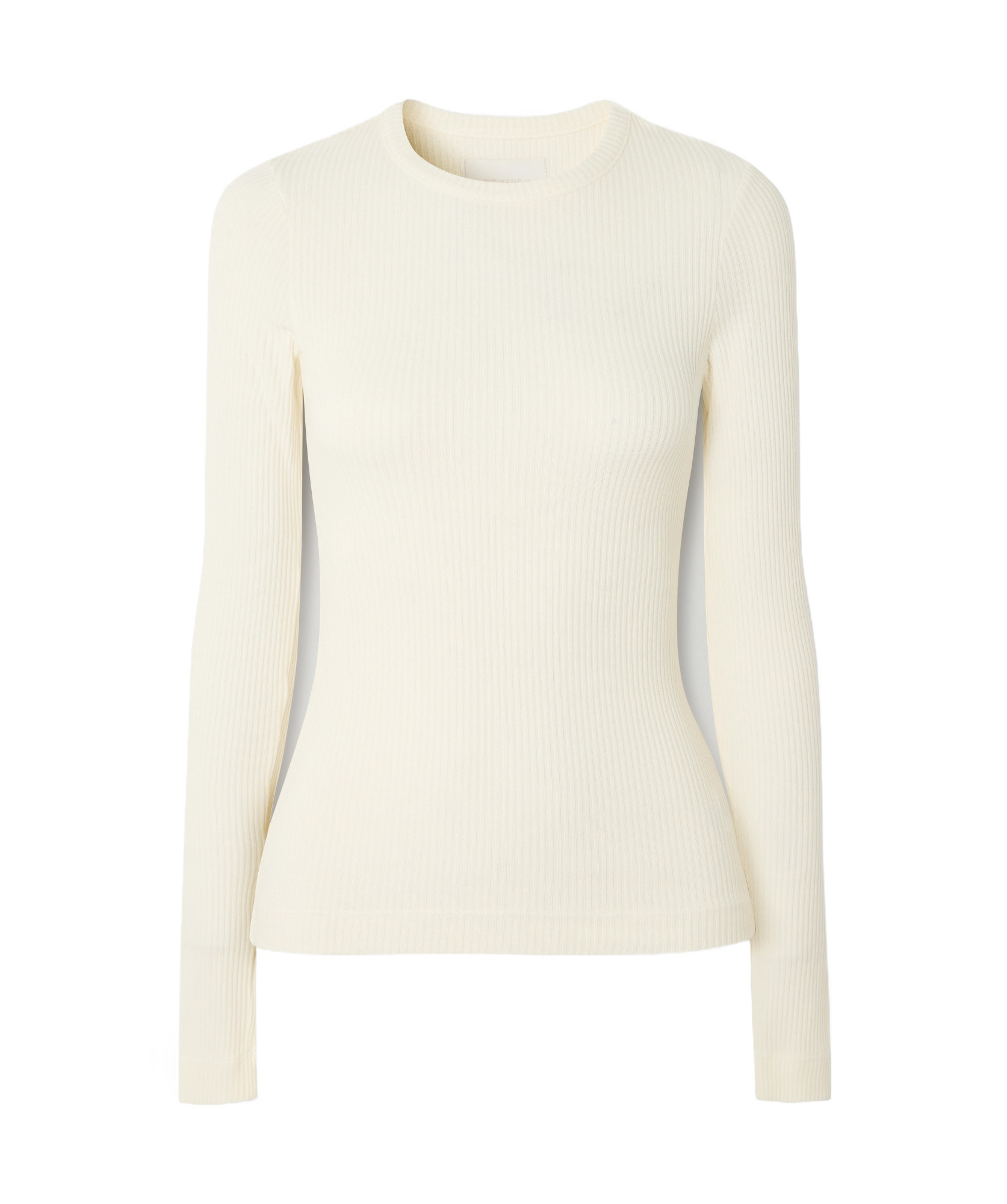 Citizen Of Humanity Bina Ribbed Stretch-lyocell And Organic Cotton-blend Top In Neutral