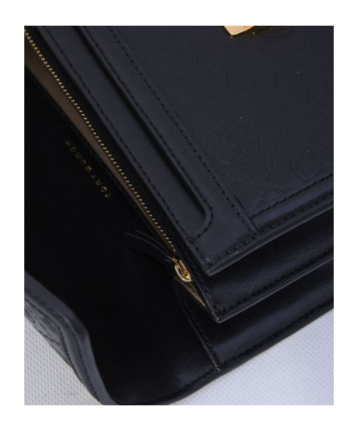Tory Burch Monogram Small Shoulder Bag In Black