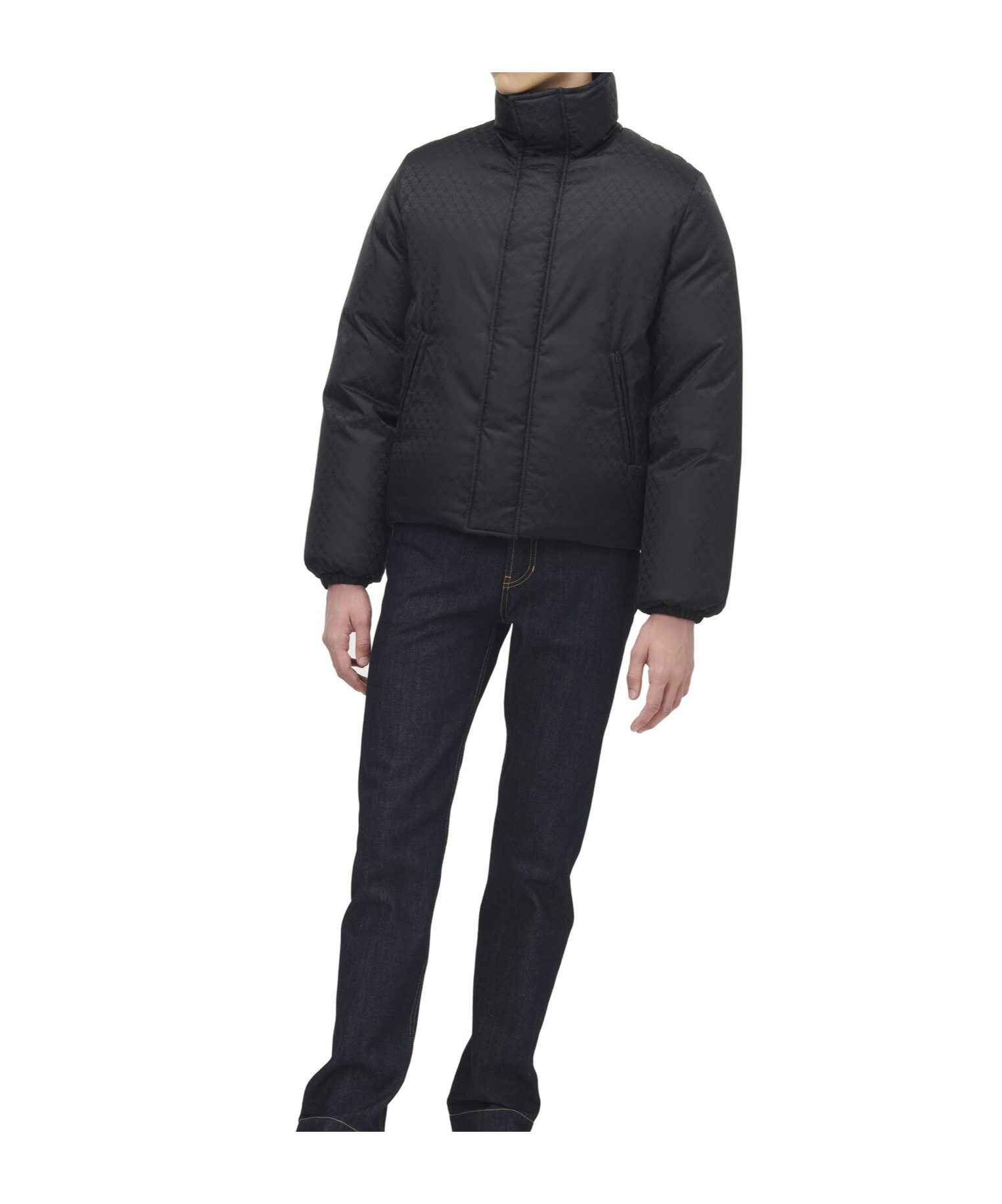Alexander Mcqueen Men's Skull Jacquard Puffer Jacket In Black In Black