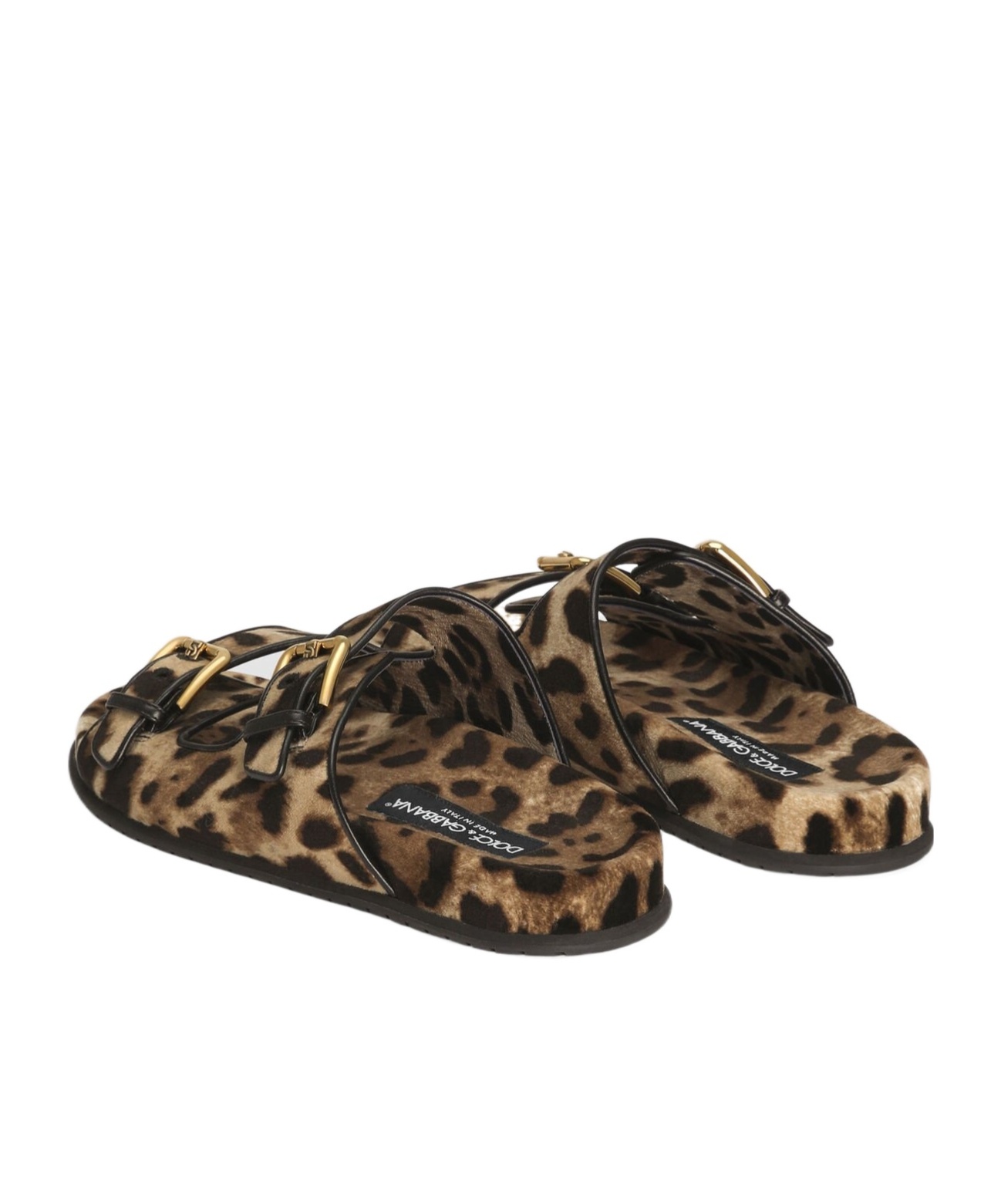 Dolce & Gabbana Leopard-print Sandals In Green