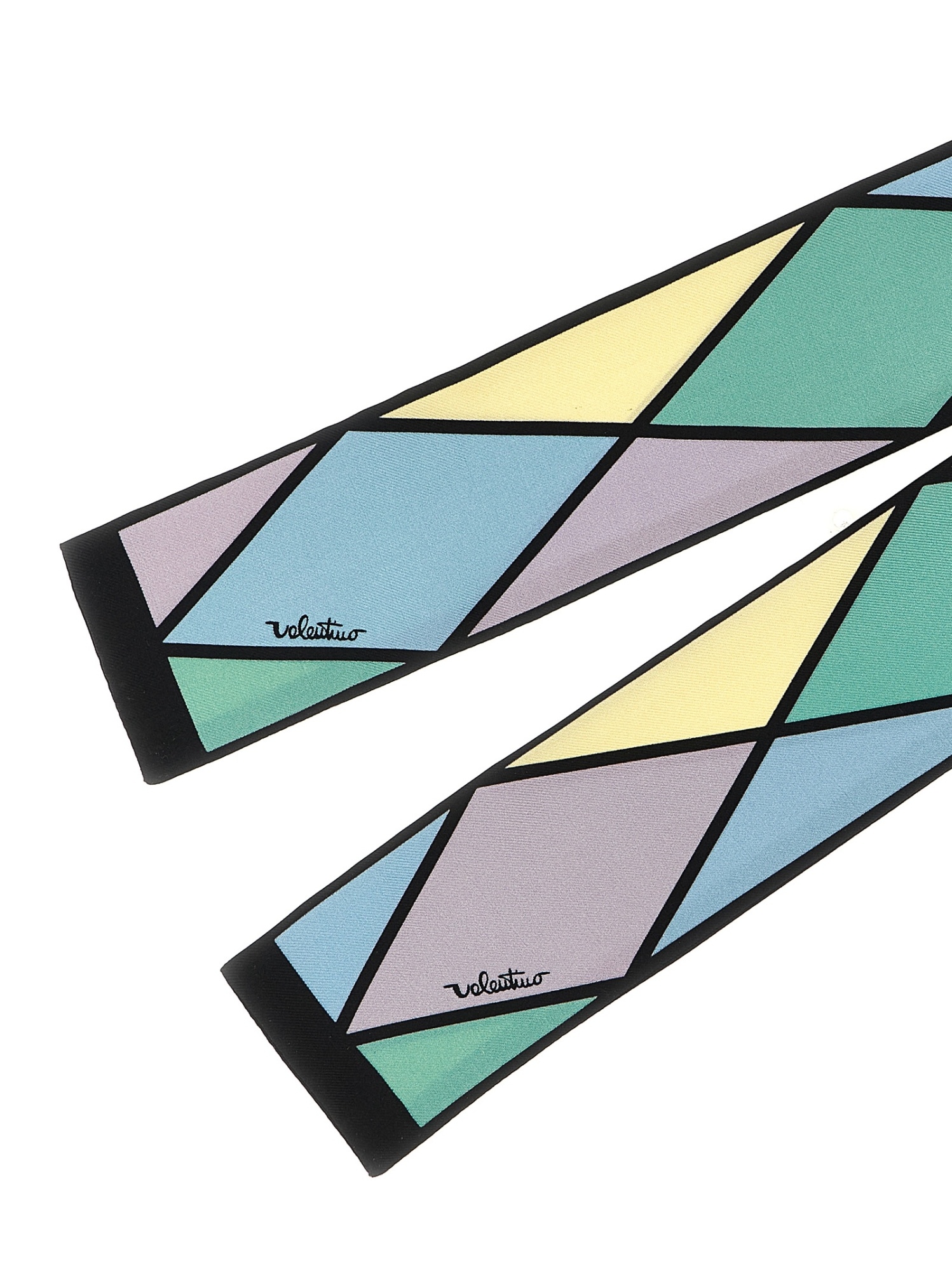 Valentino Geometric Pattern Lightweight Rectangular Scarf In Blue