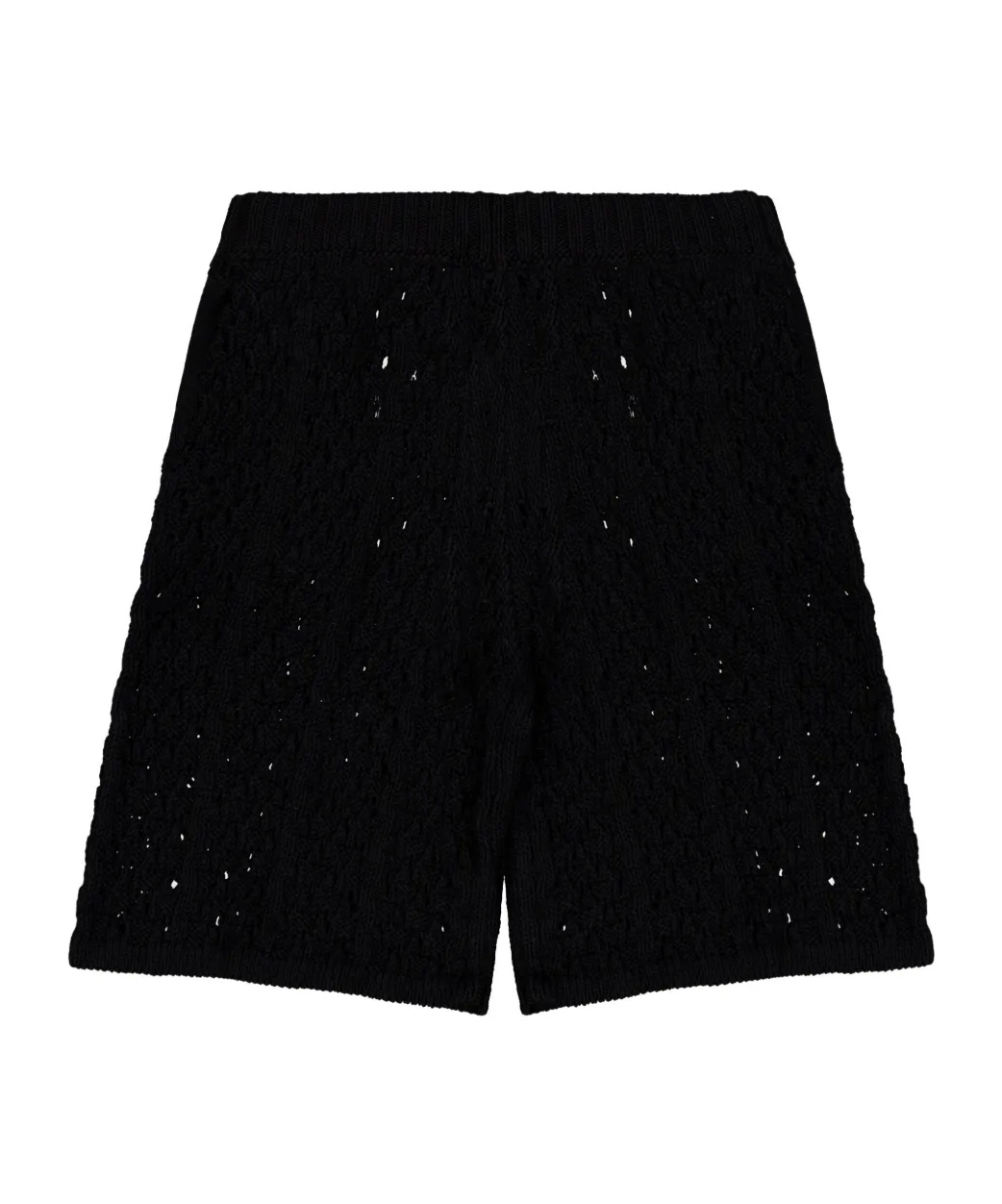 Laneus Pantaloncini A Maglia All'uncinetto Traforati In Black