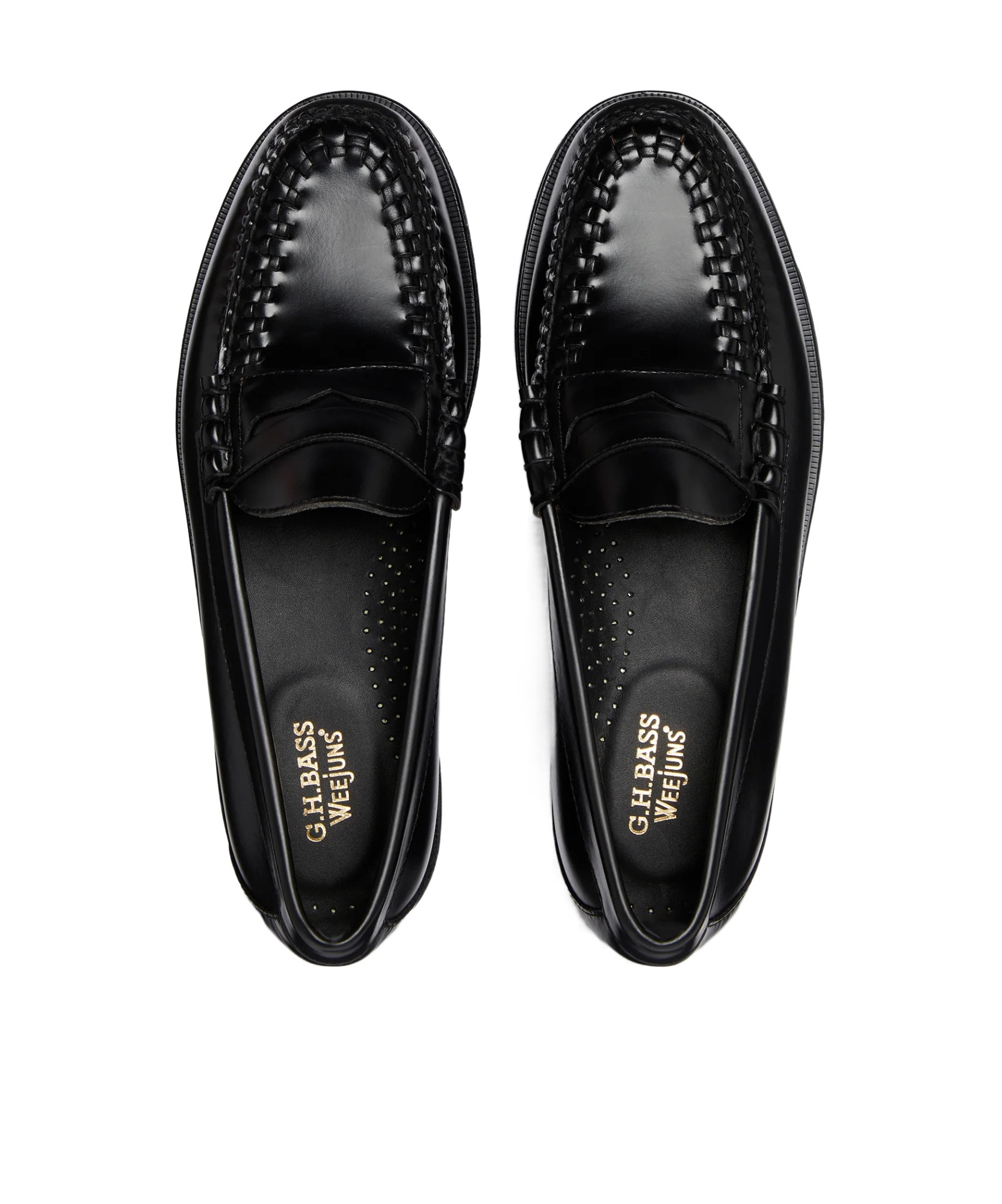 G.h. Bass & Co. Weejuns Larson Weave Loafers In Black