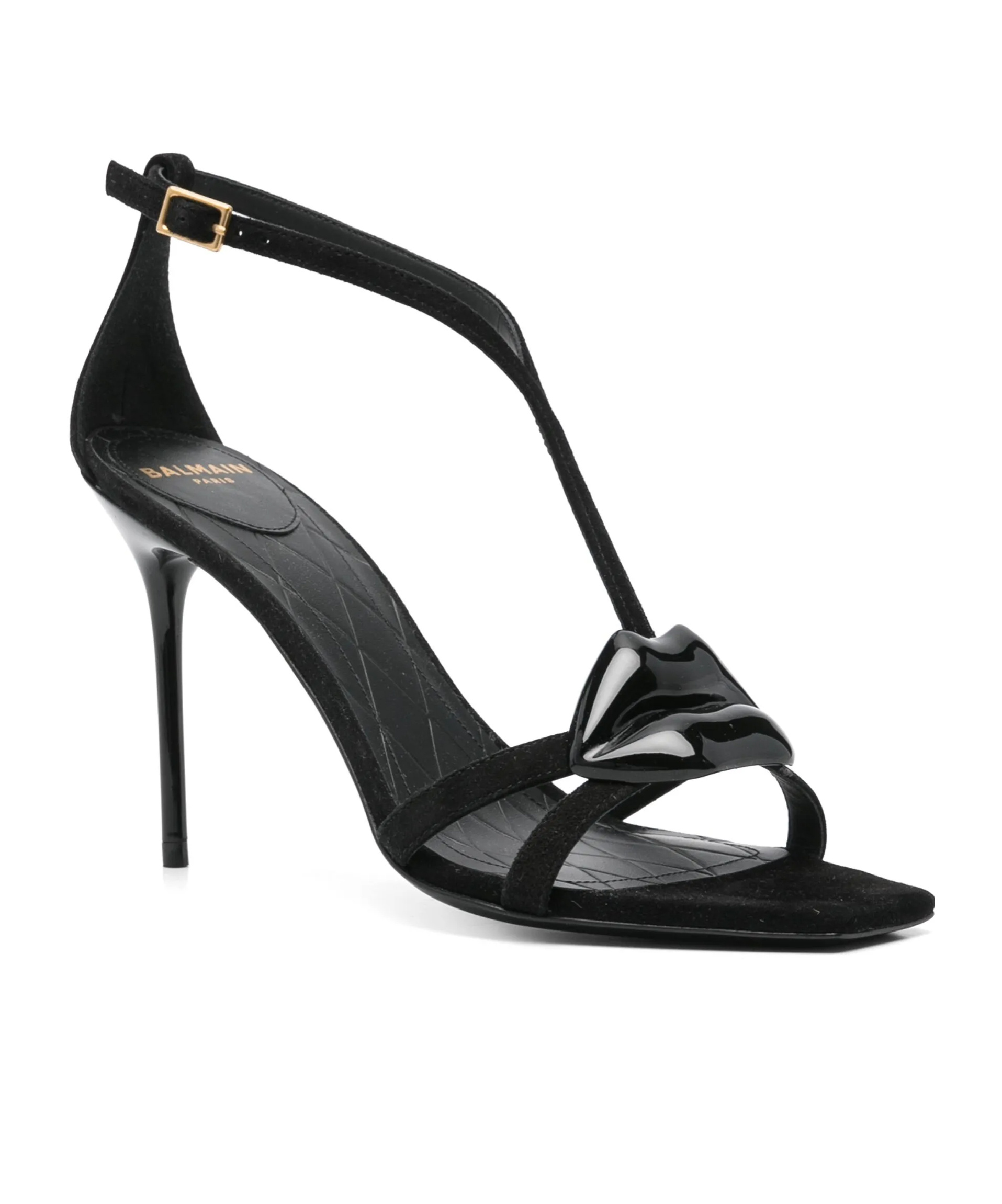 Balmain 95mm Lips Sandals In Black