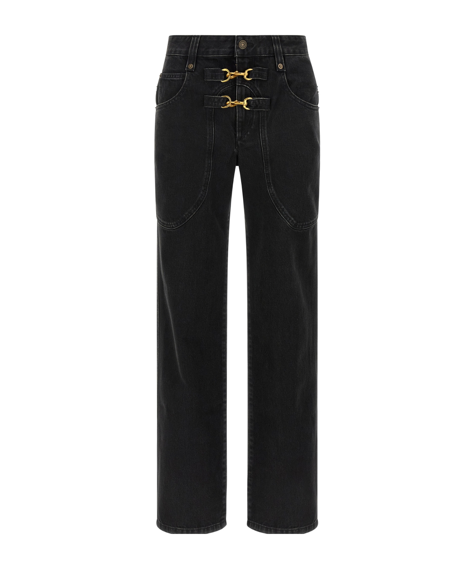 Isabel Marant Brinley Carabiner-fastening Jeans In Black