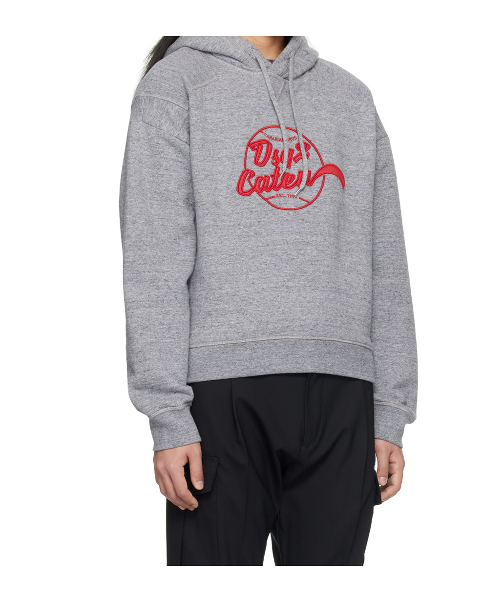 Dsquared2 Gray Embroidered Hoodie