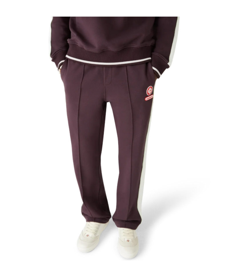 Casablanca Logo Embroidered Patch Sweatpants In Burgundy