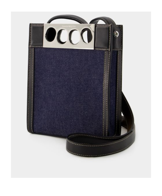 ALEXANDER MCQUEEN THE GRIP DENIM SHOULDER BAG