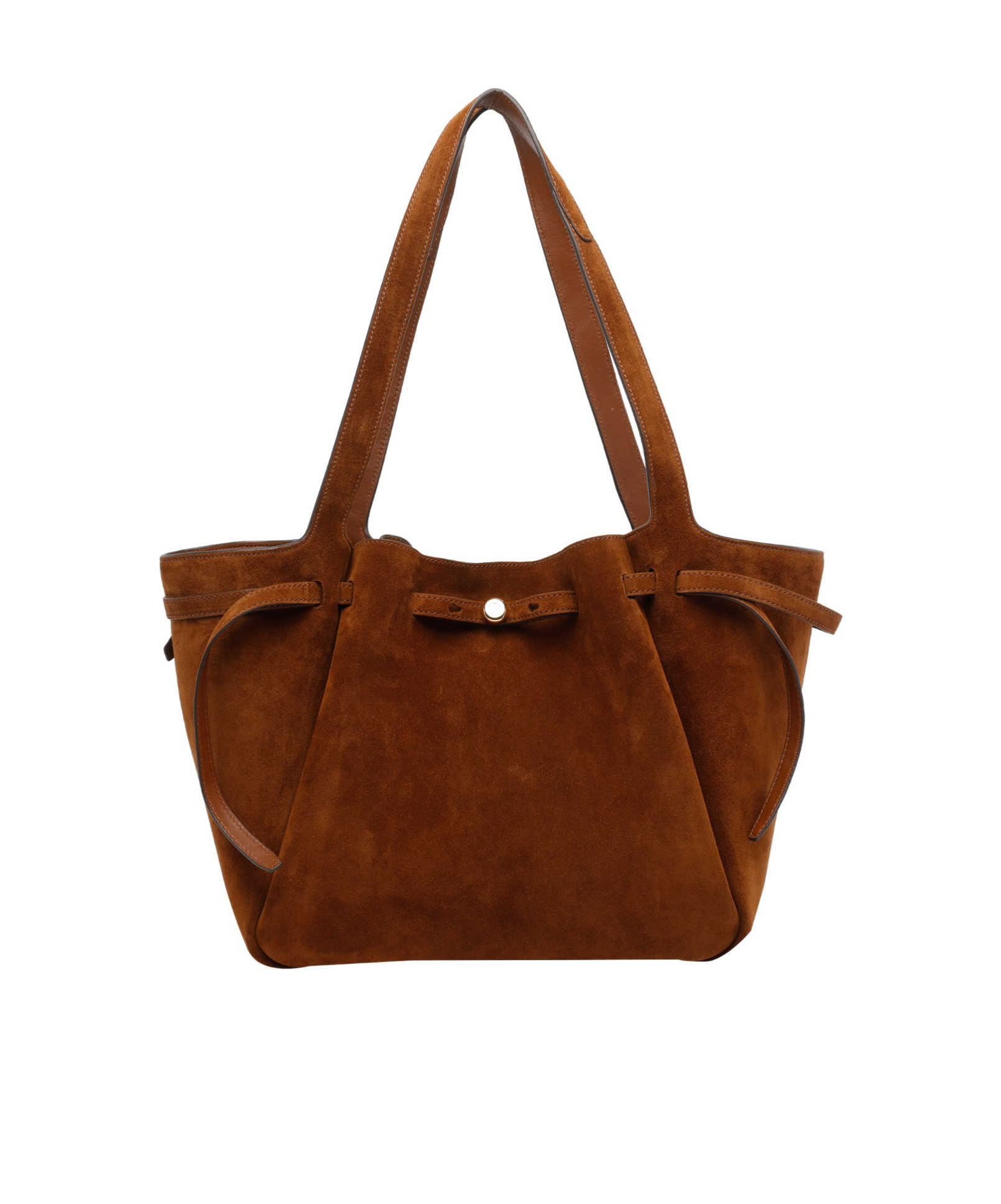 Tory Burch Suede Shoulder Bag Double Handles In Brown
