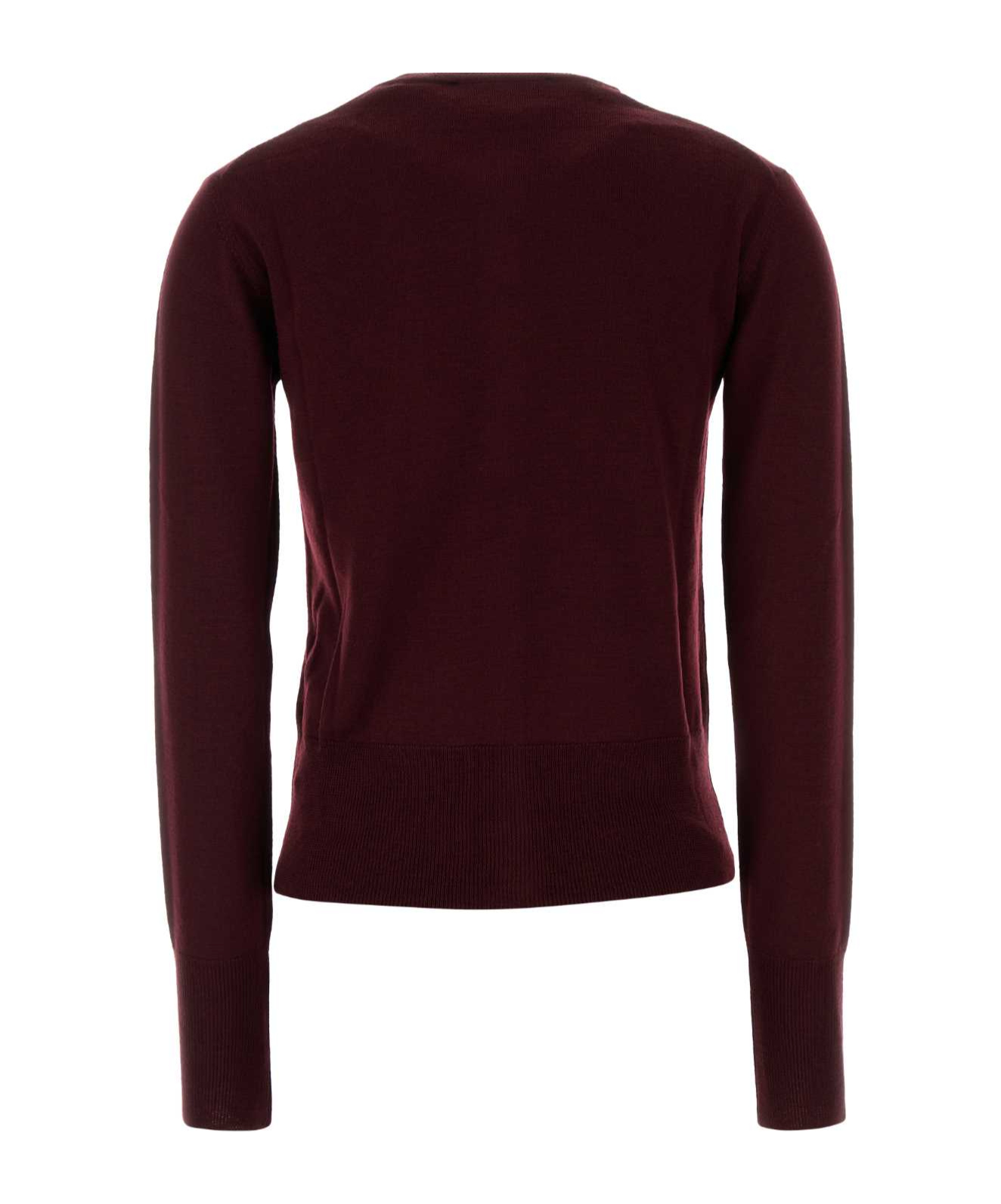 Vivienne Westwood Wool Cardigan With Long Sleeves And Crew Neck In Red