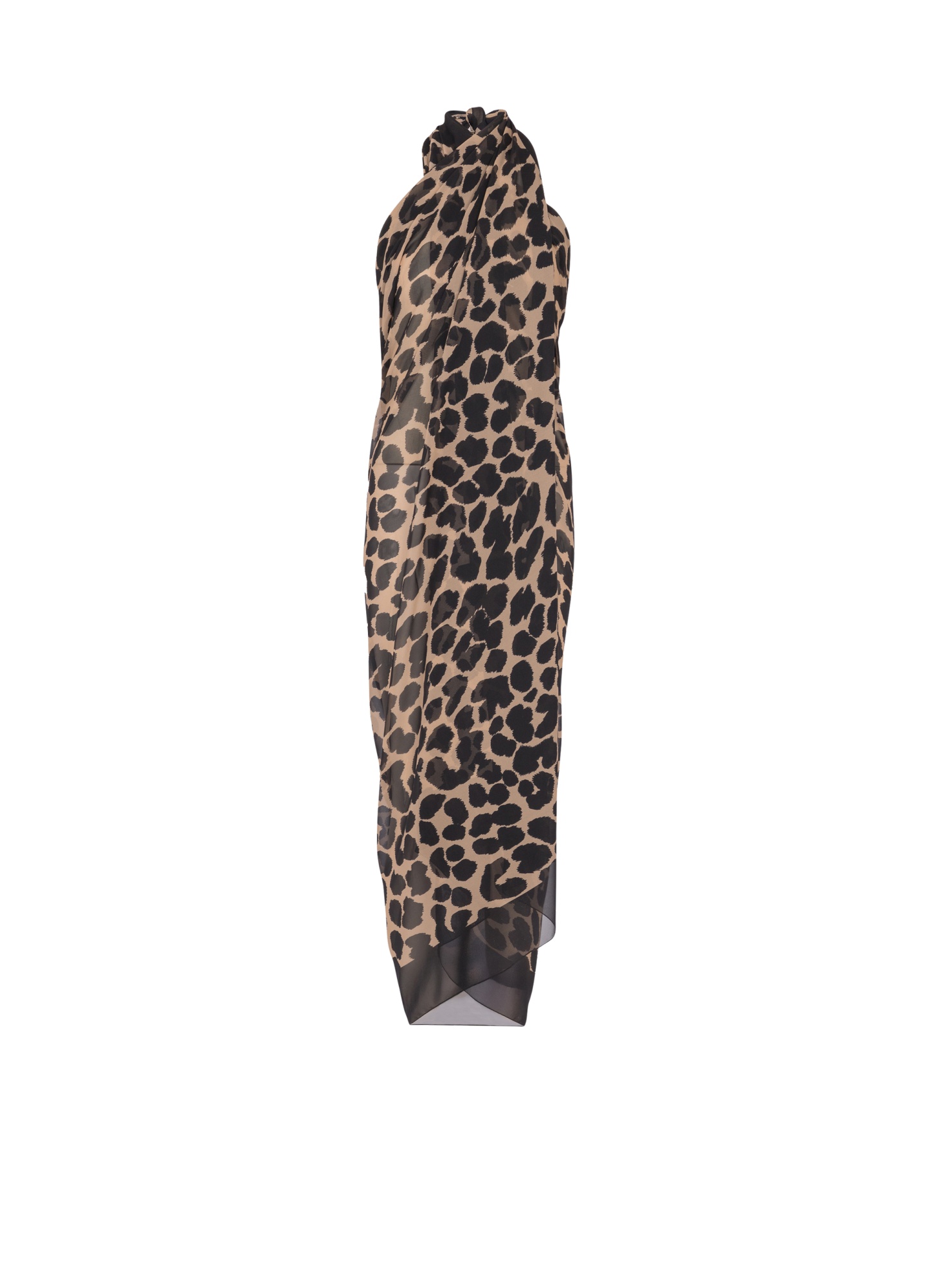 Balmain Leopard Print Beach Wrap In Animal Print