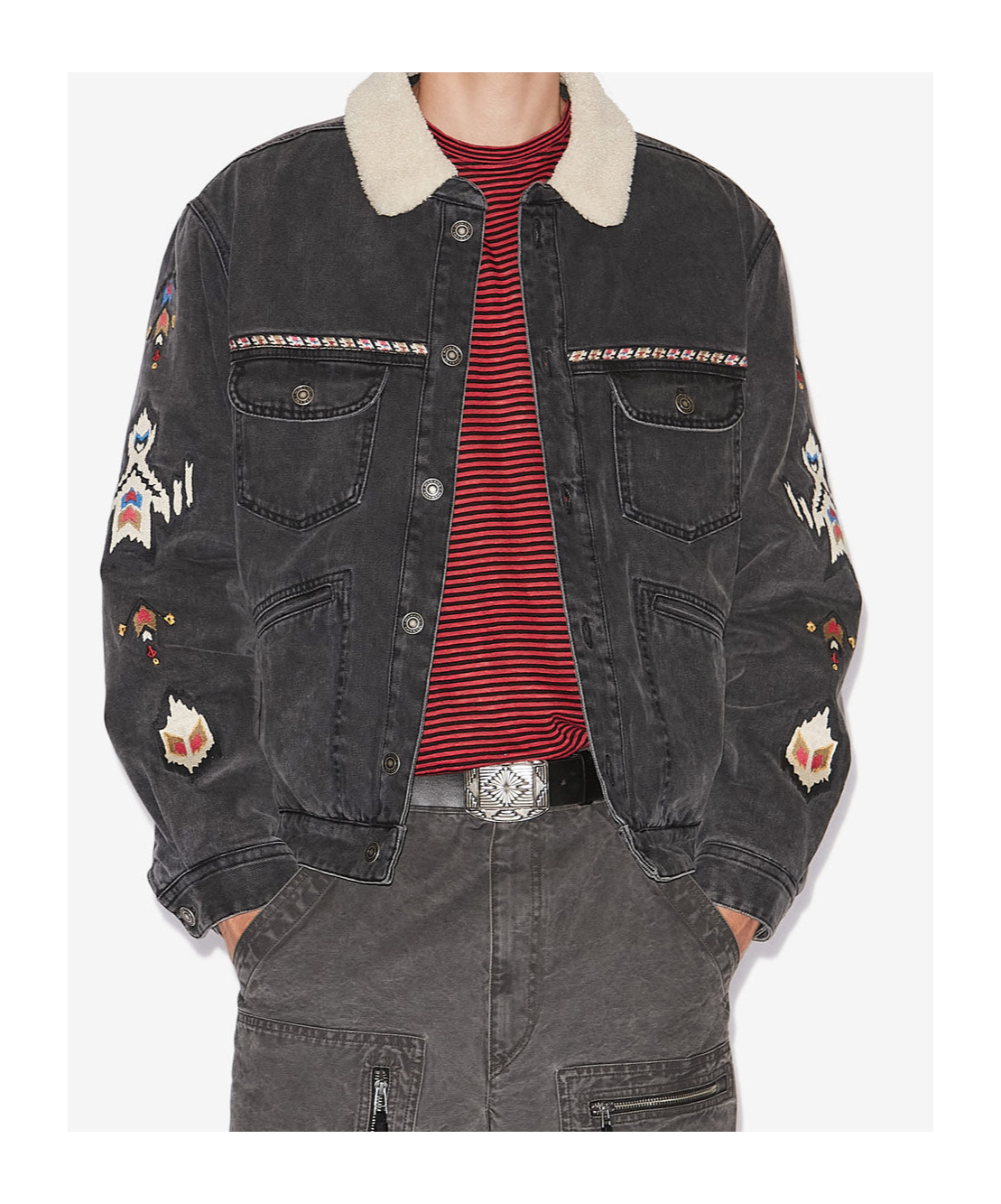 ISABEL MARANT JENSON EMBROIDERED DENIM JACKET