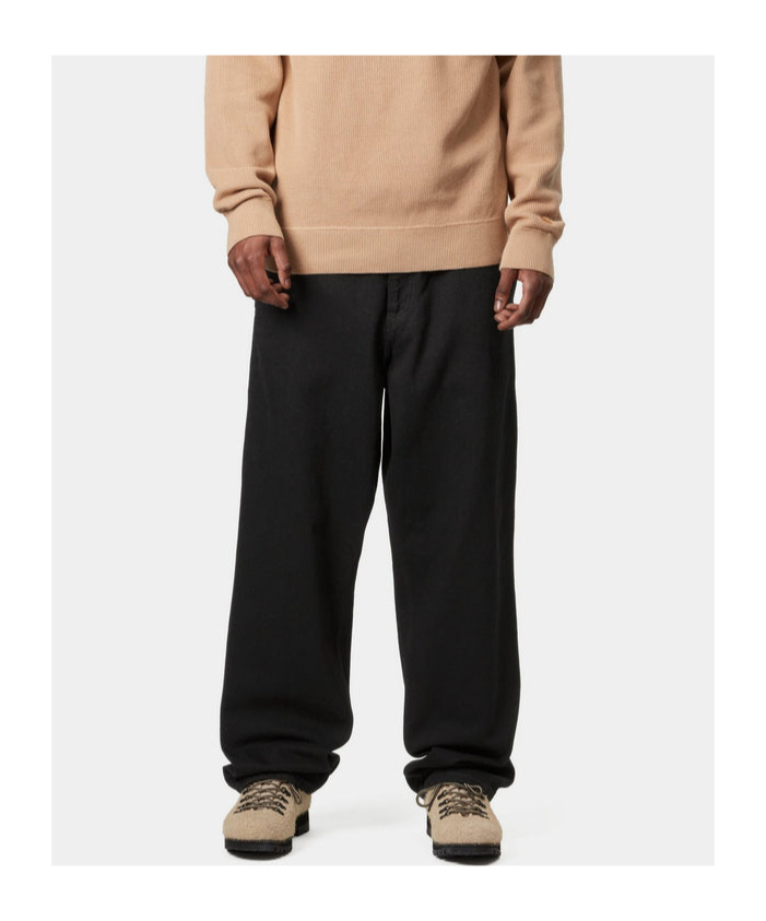 Carhartt Wip Single Knee Pant Black Rinsed In Organic Cotton In Black