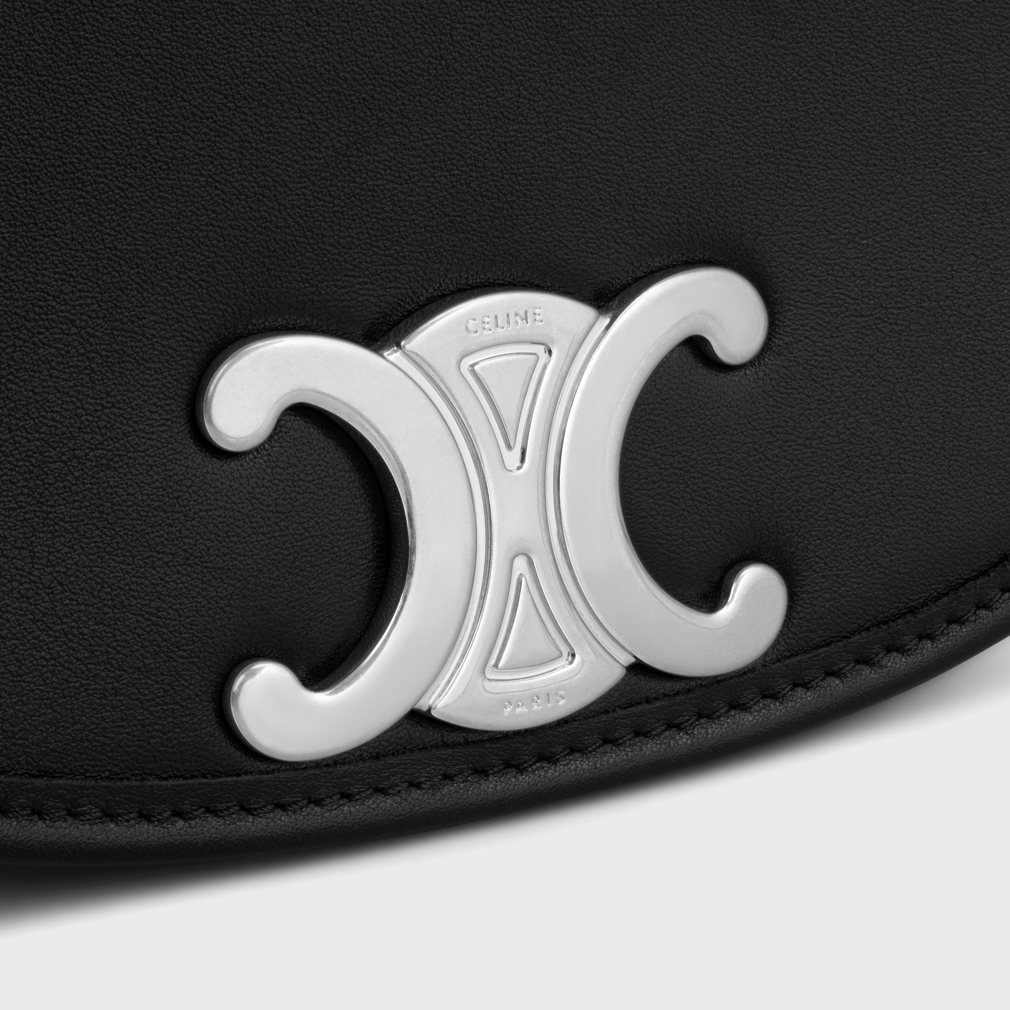 Celine Besace Triomphe Shoulder Bag In Black