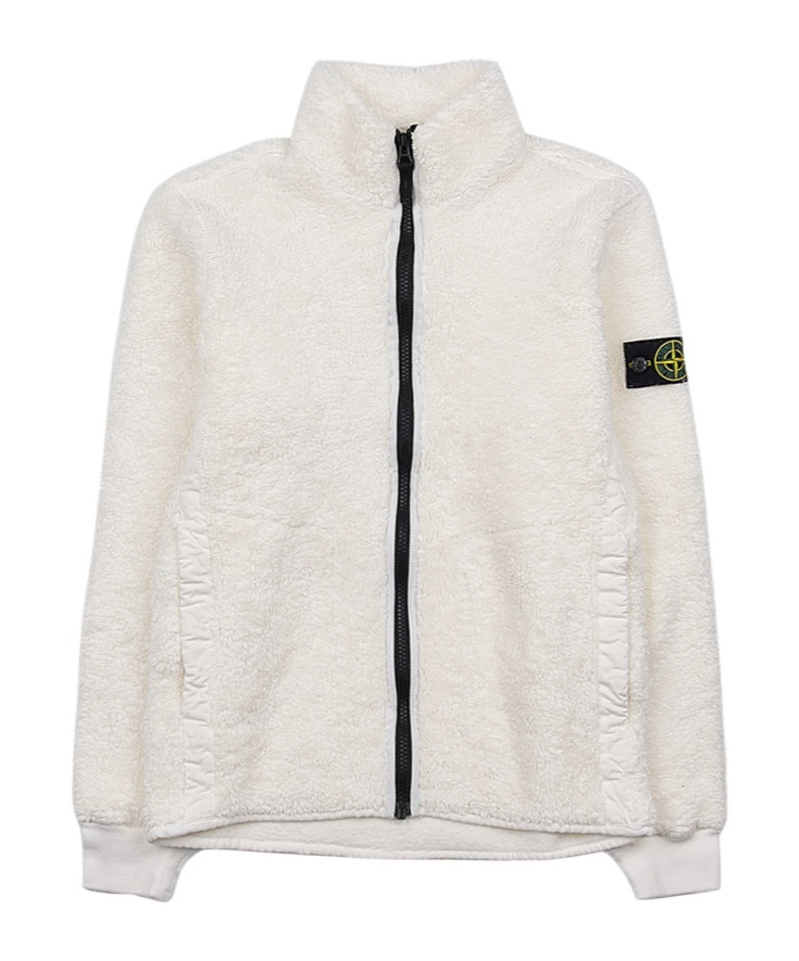 Stone Island Logo Decal Casual Jacket In Nude