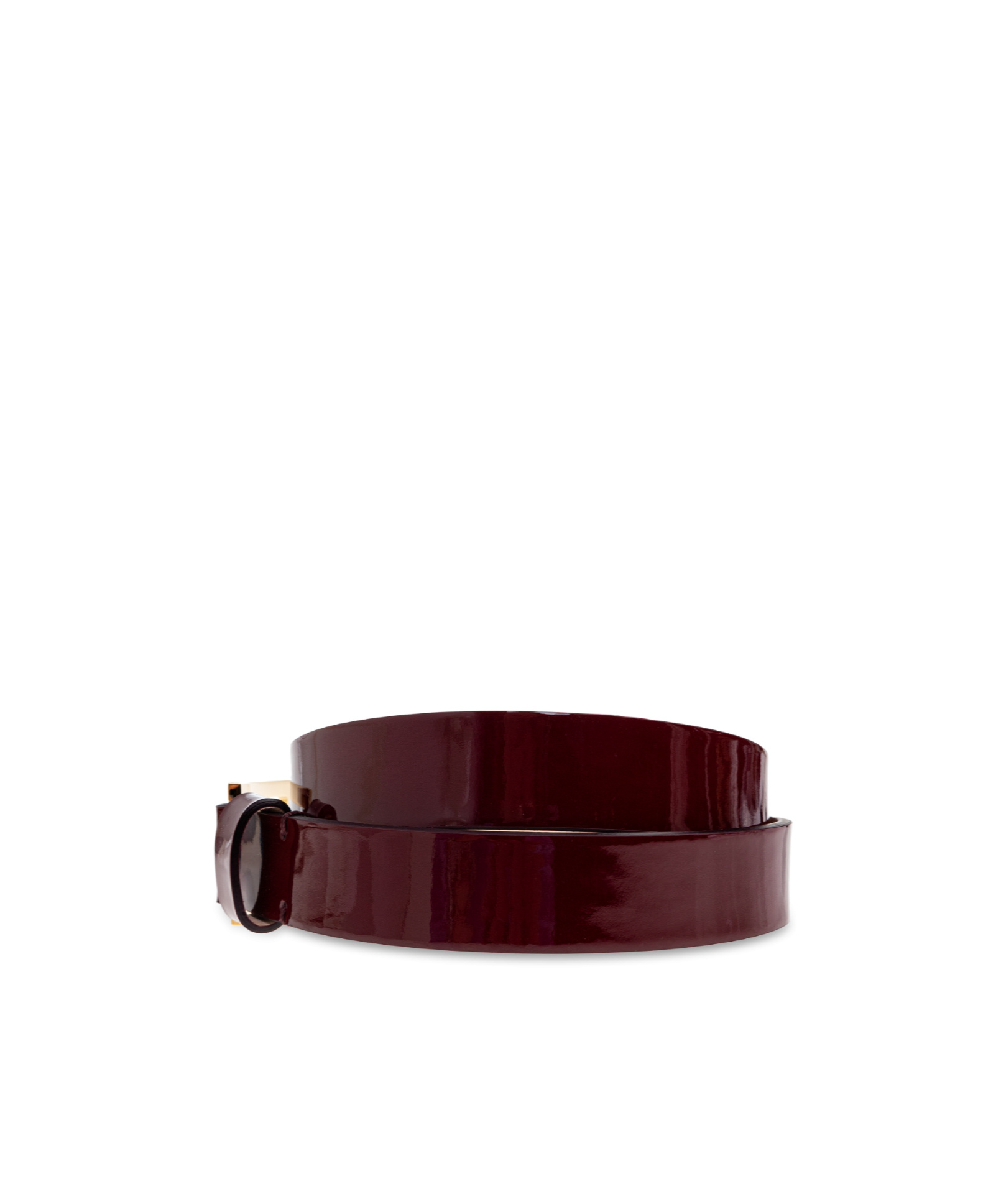 Victoria Beckham Maroon Buckle Solid Belt In Burgundy