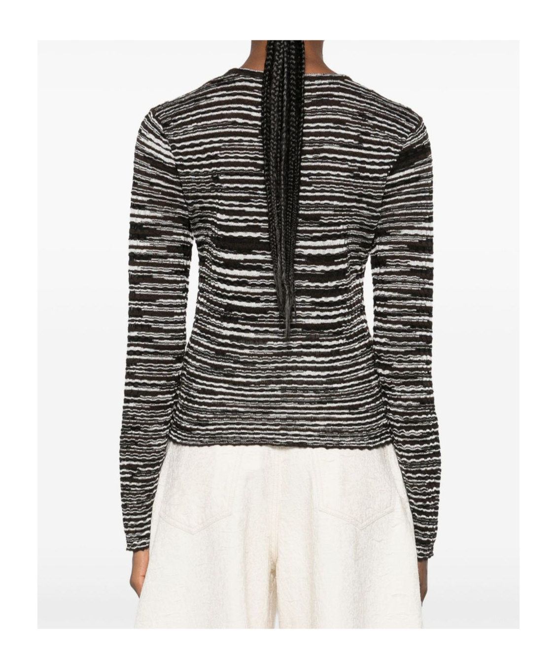 Missoni Wool Blend Crewneck Sweater In Black