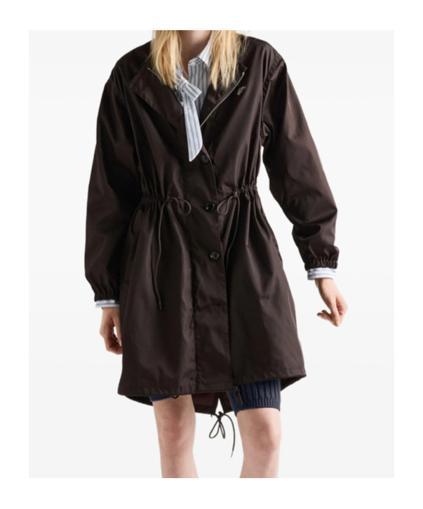 Prada Long Sleeve Windbreaker In Brown