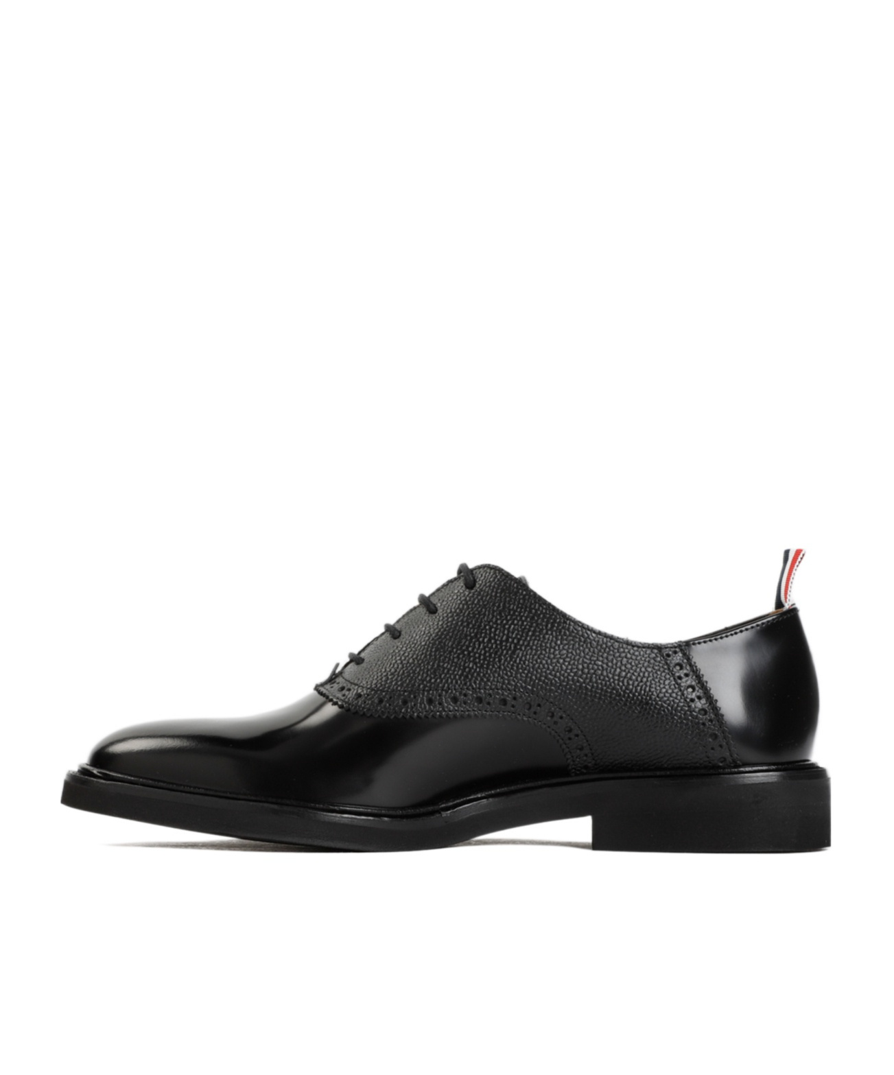 Thom Browne Logo-tag Leather Brogues In Black