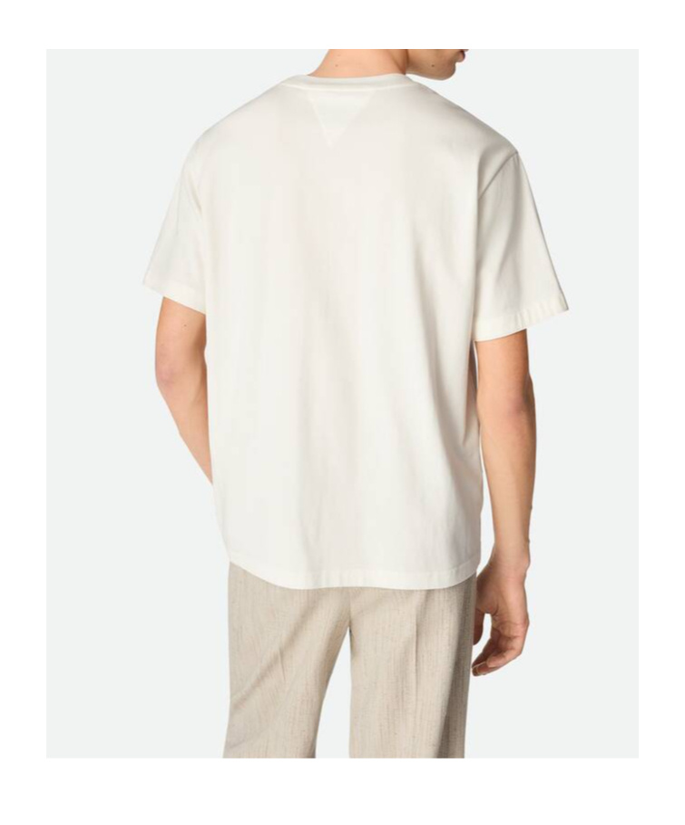 Bottega Veneta Pima Cotton T-shirt With Suede Patch In White