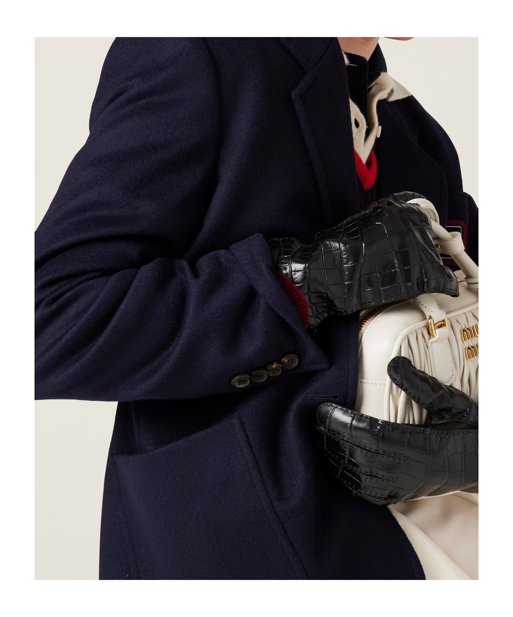 Miu Miu Long-sleeved Suit Coat In Black