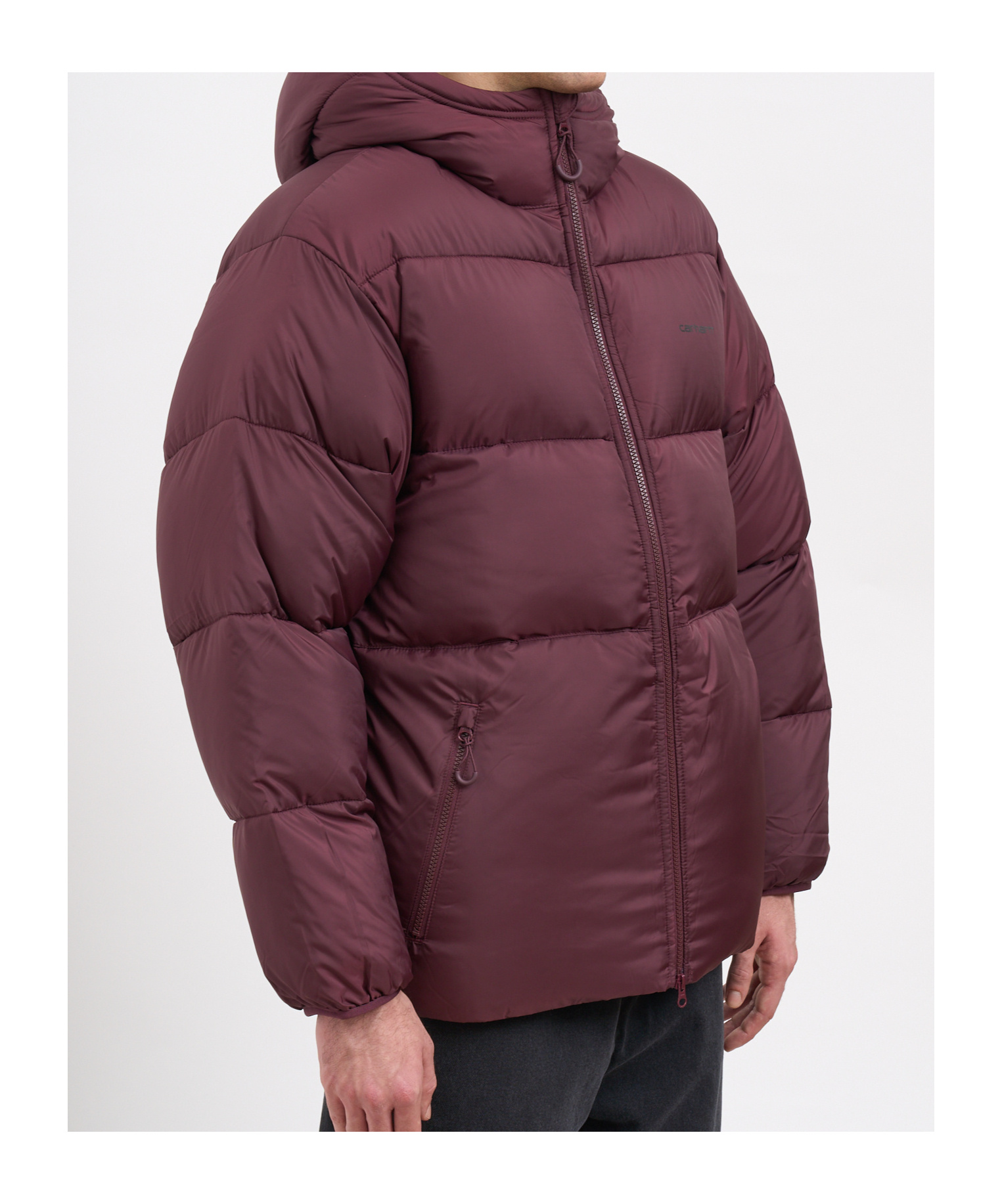 Carhartt Mens Rondo Black Toronto Hooded Shell Jacket In Burgundy